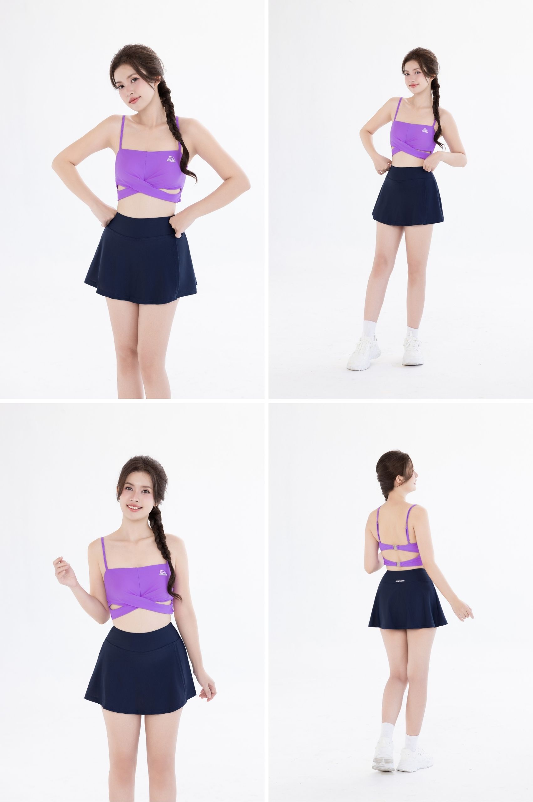 Áo bơi lẻ croptop hai dây - Tím