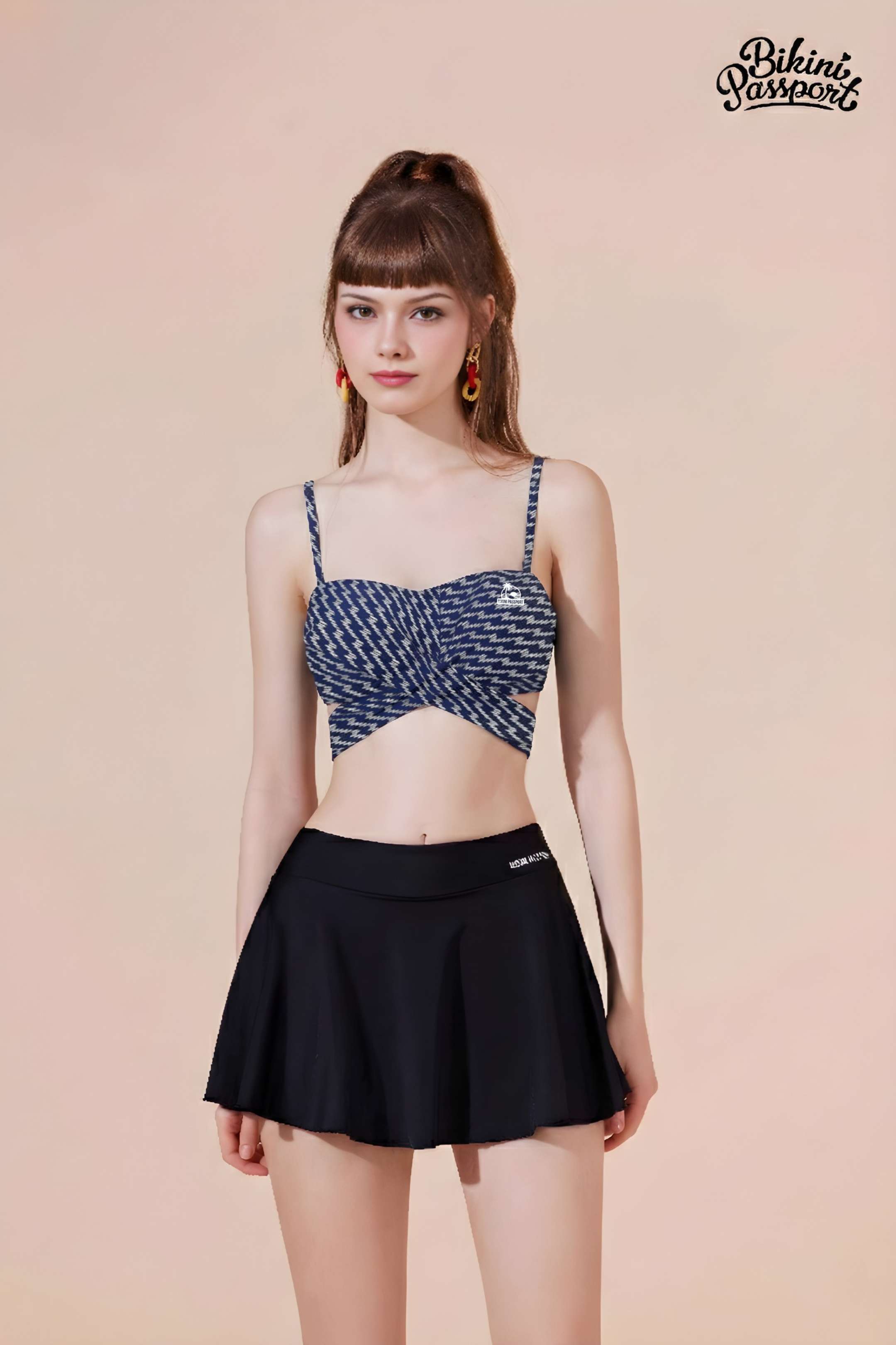 Áo bơi lẻ croptop hai dây - Xanh đen