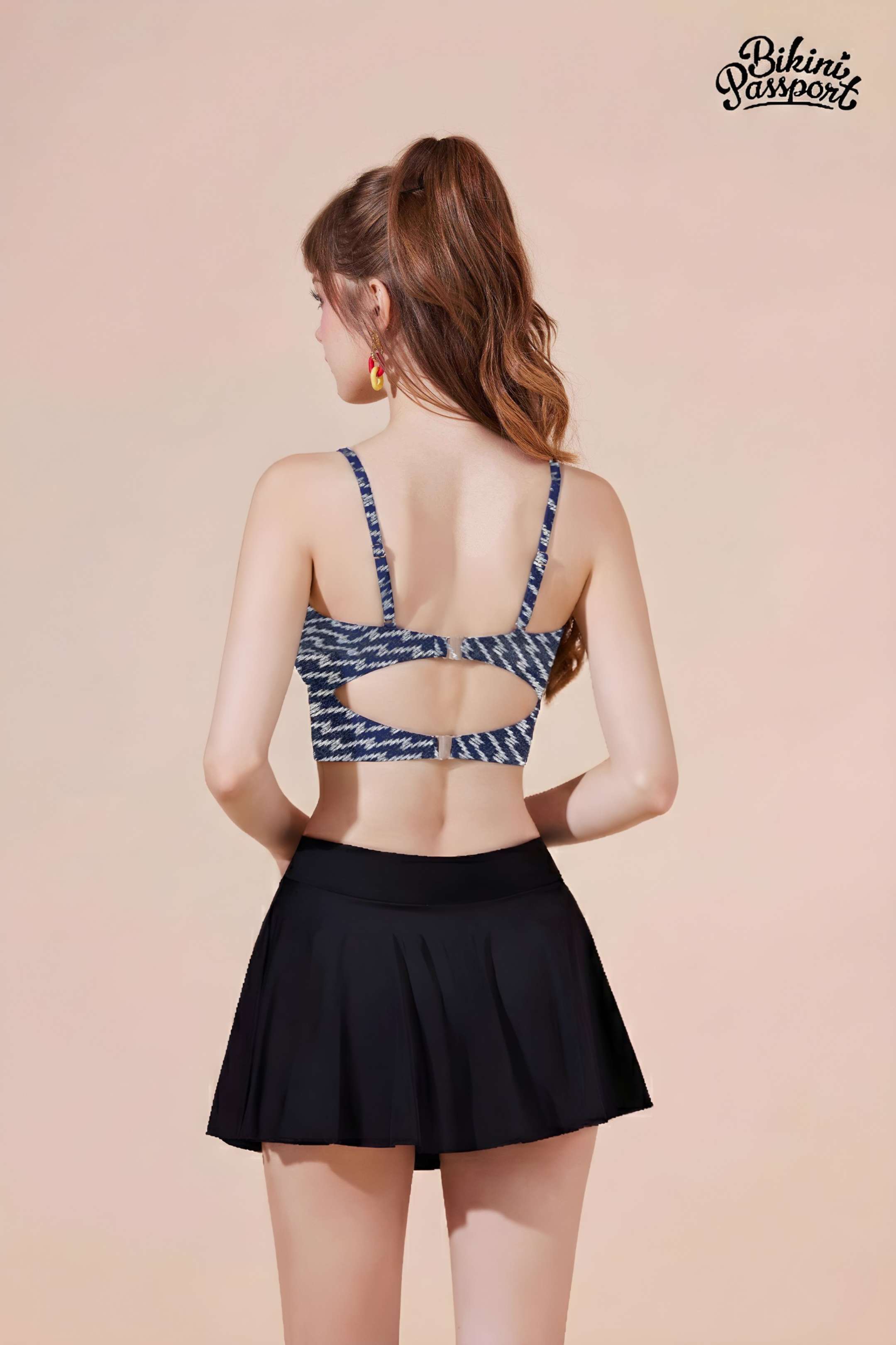 Áo bơi lẻ croptop hai dây - Xanh đen