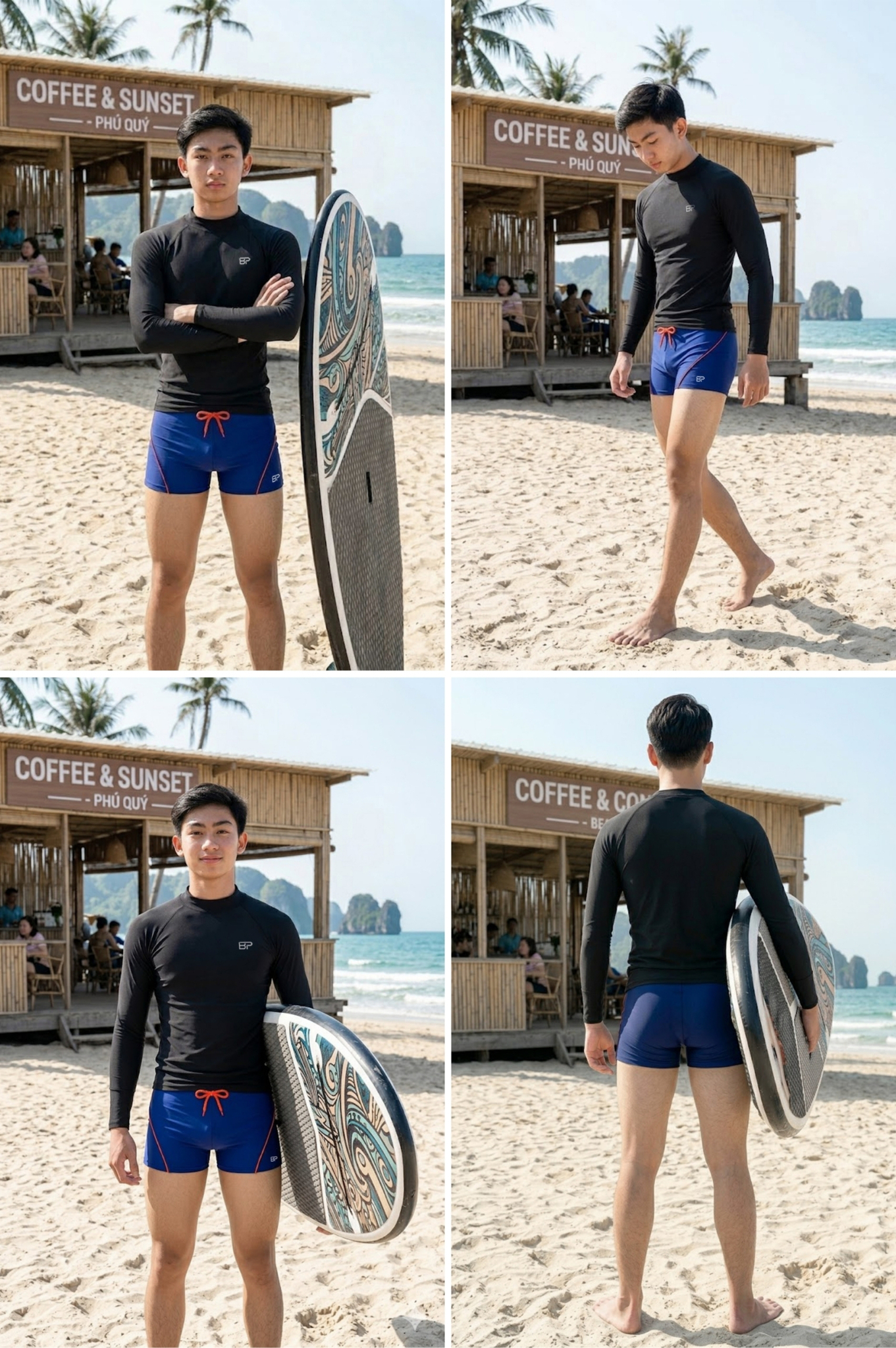 Áo bơi nam tay dài - BSV010_BL