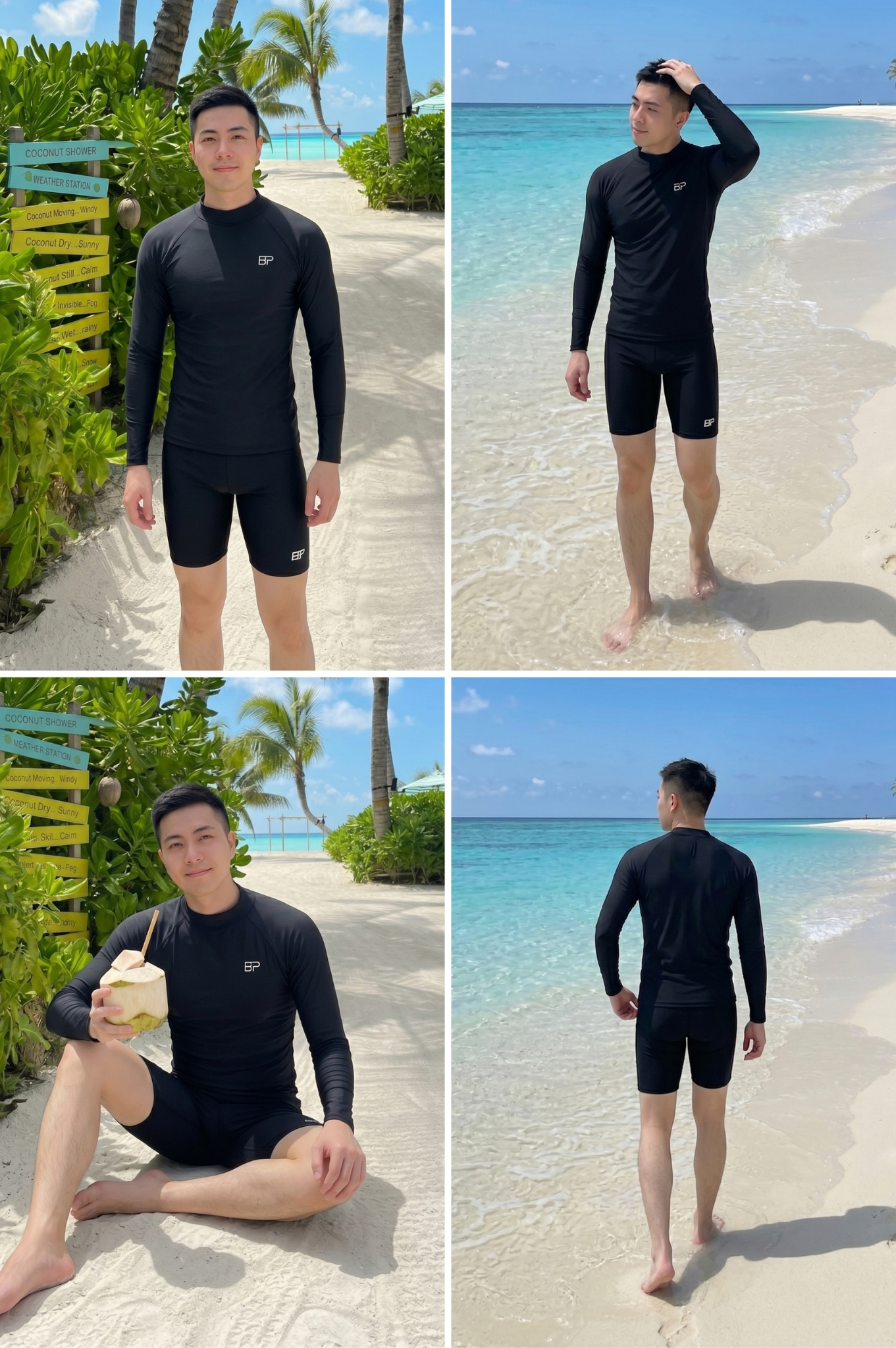 Áo bơi nam tay dài - BSV010_BL