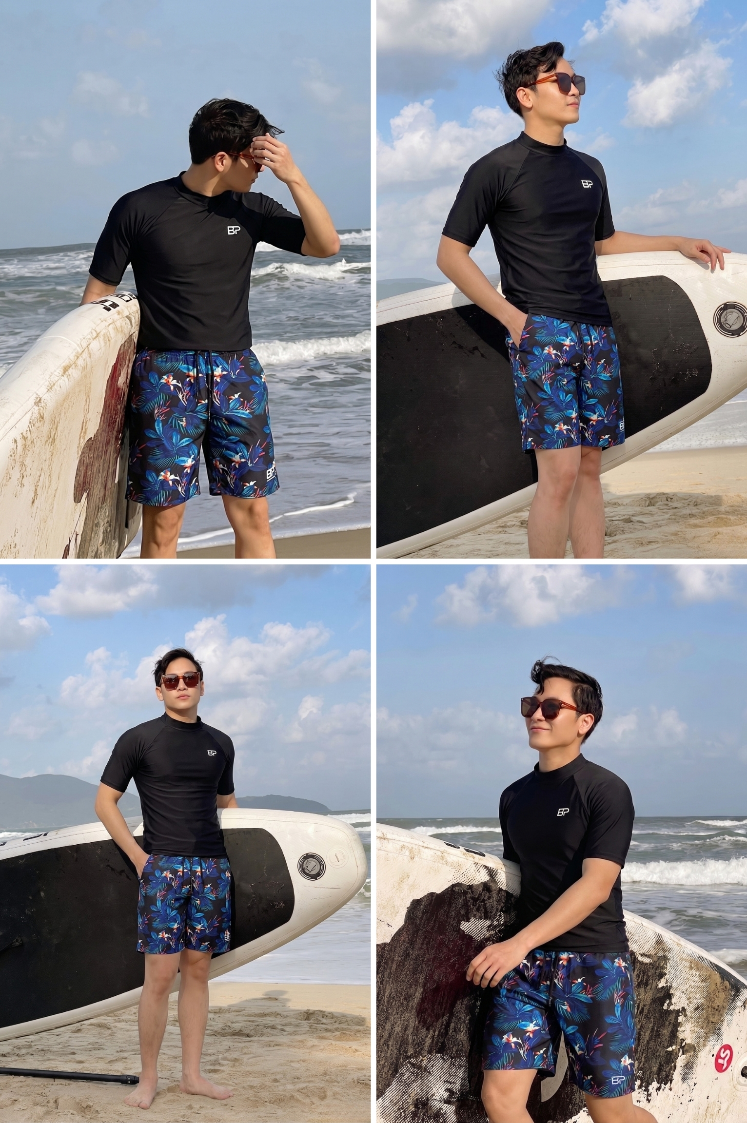 Áo bơi nam tay ngắn - BSV011_BL