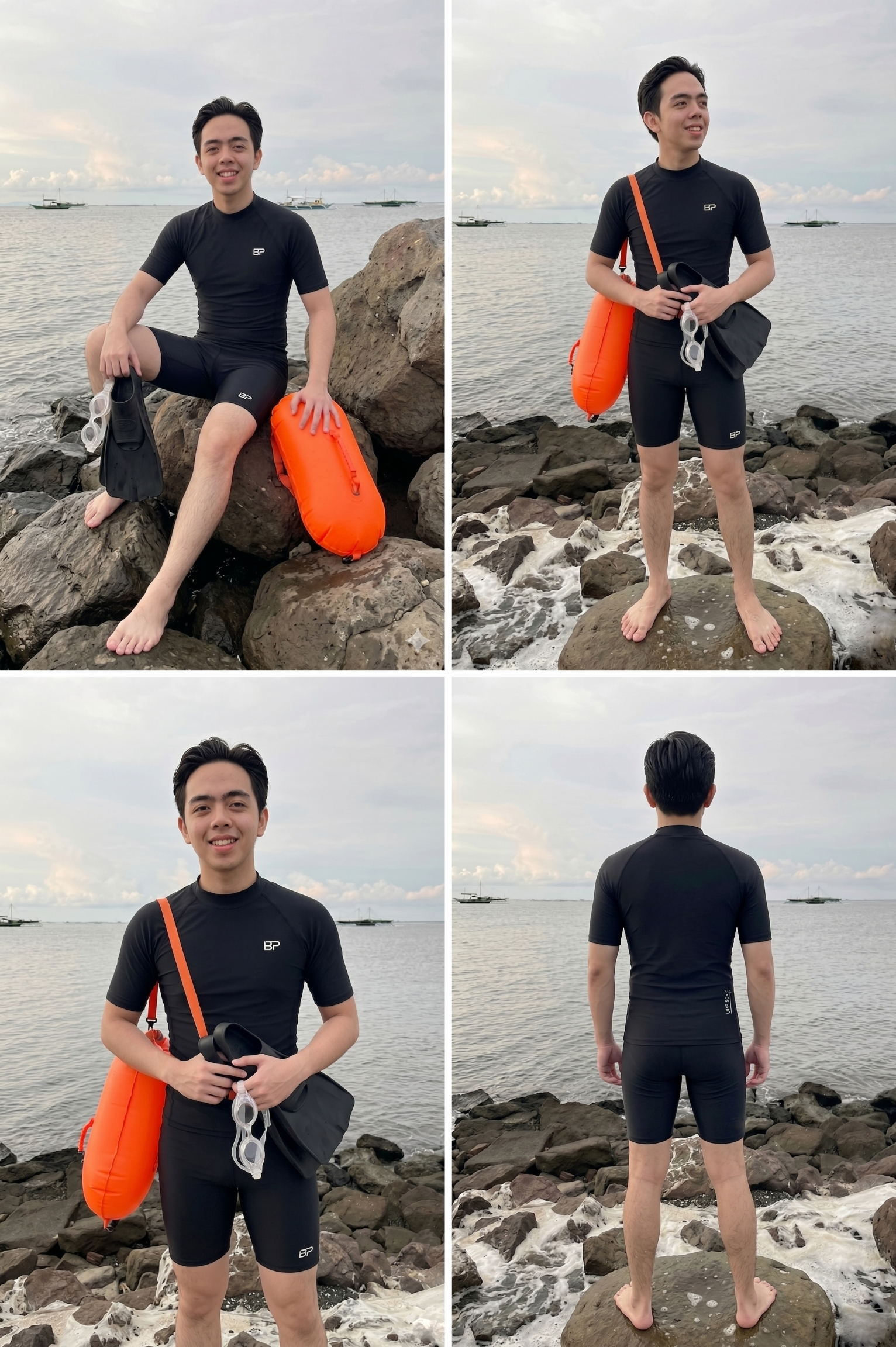 Áo bơi nam tay ngắn - BSV011_BL