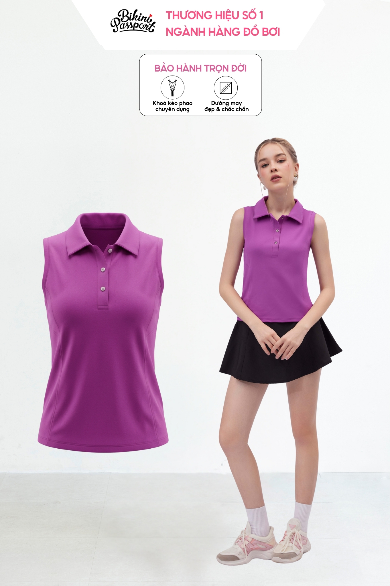 Áo tập thể thao cổ bẻ - BG134_PP