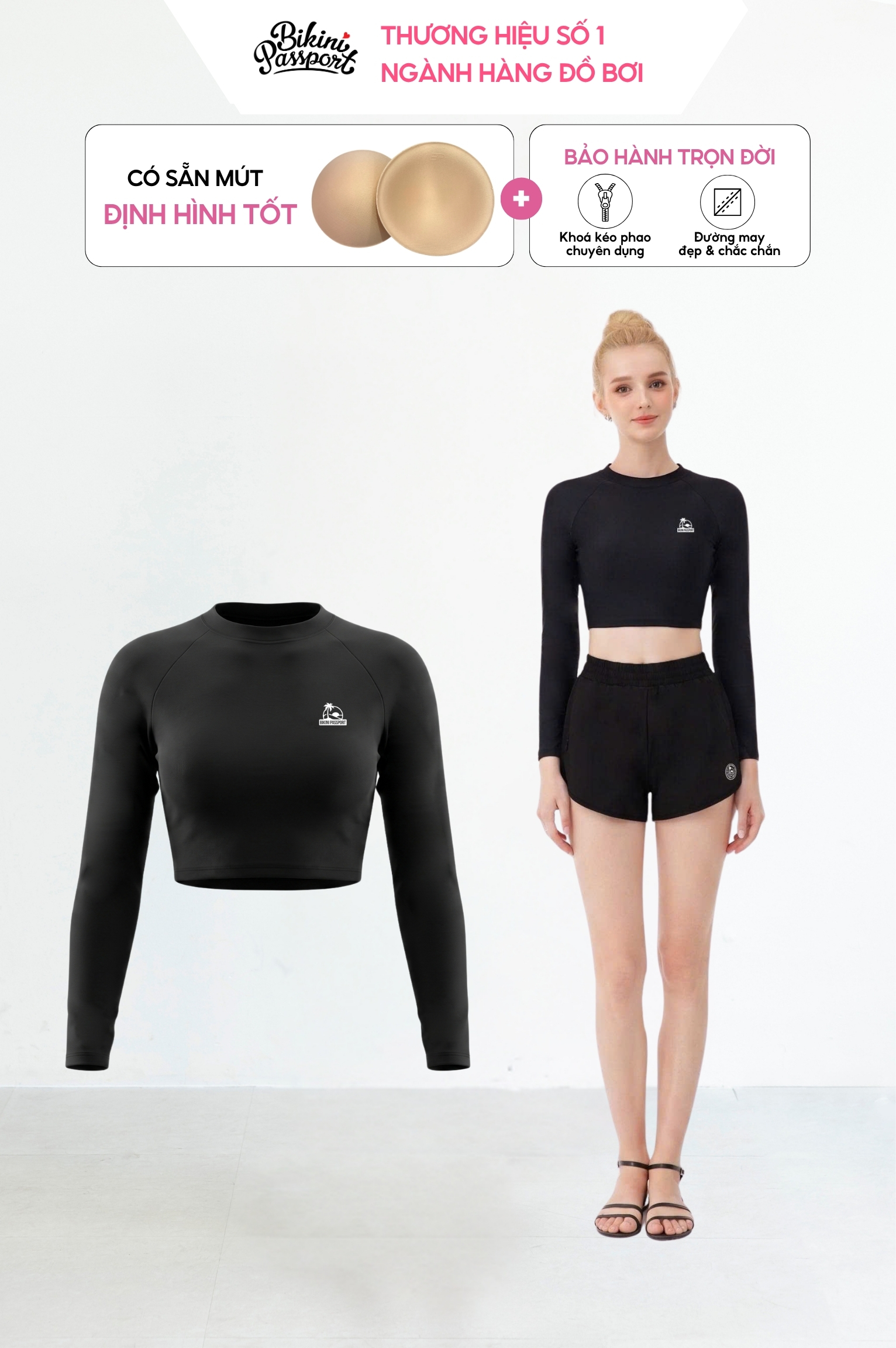 Áo tay dài croptop - BSV202_BL
