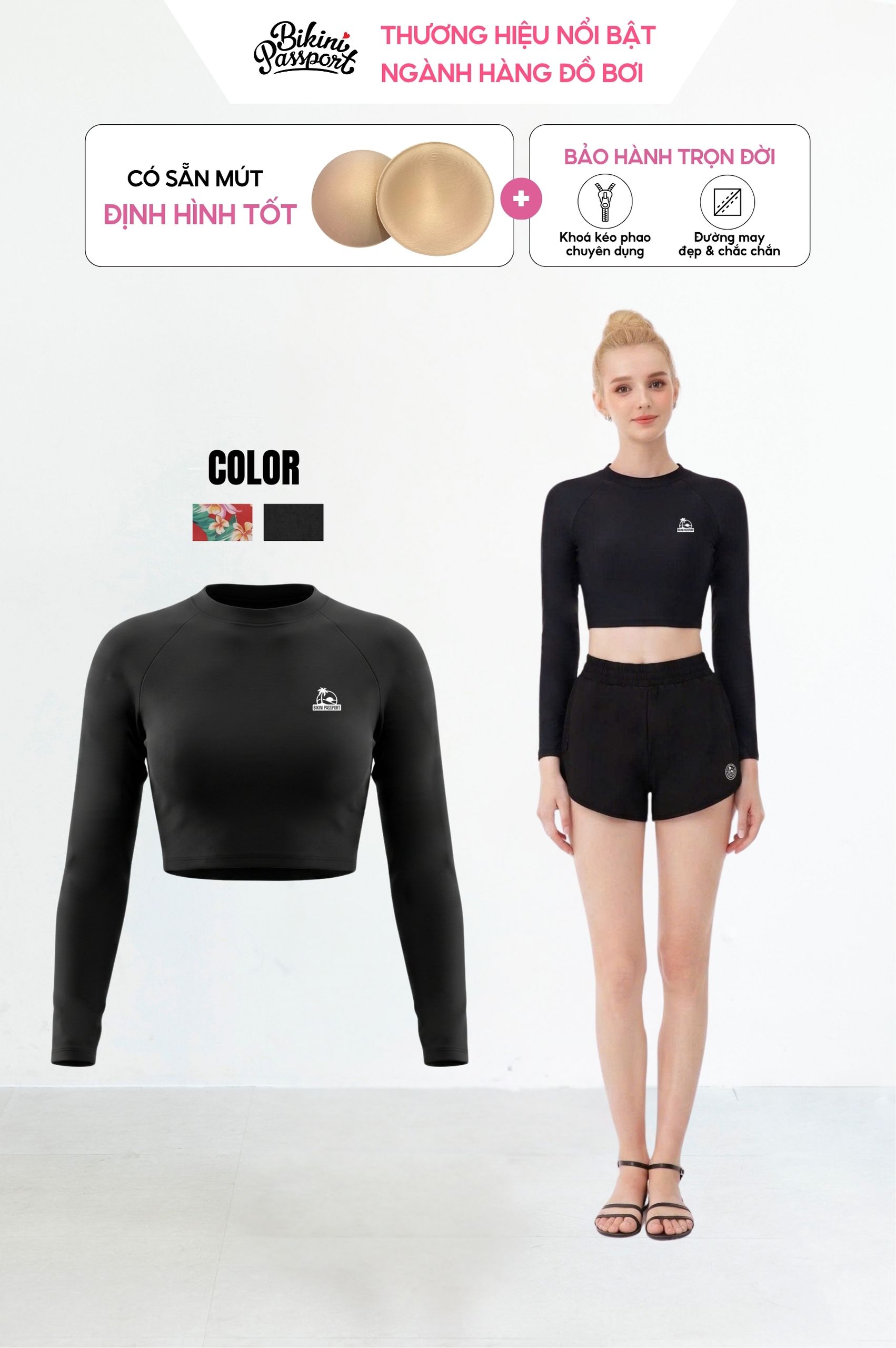 Áo tay dài croptop - BSV202_BL