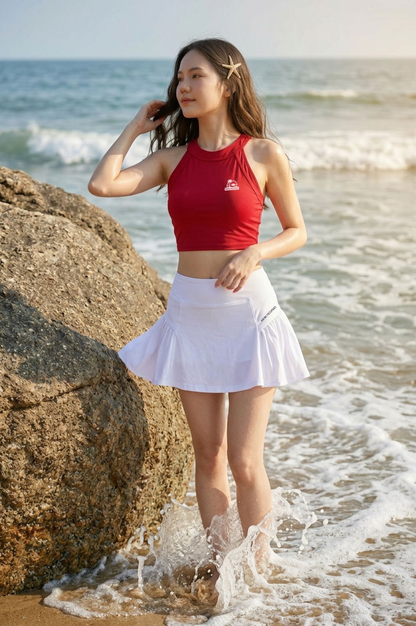 Áo yếm lẻ ba lỗ - Đỏ