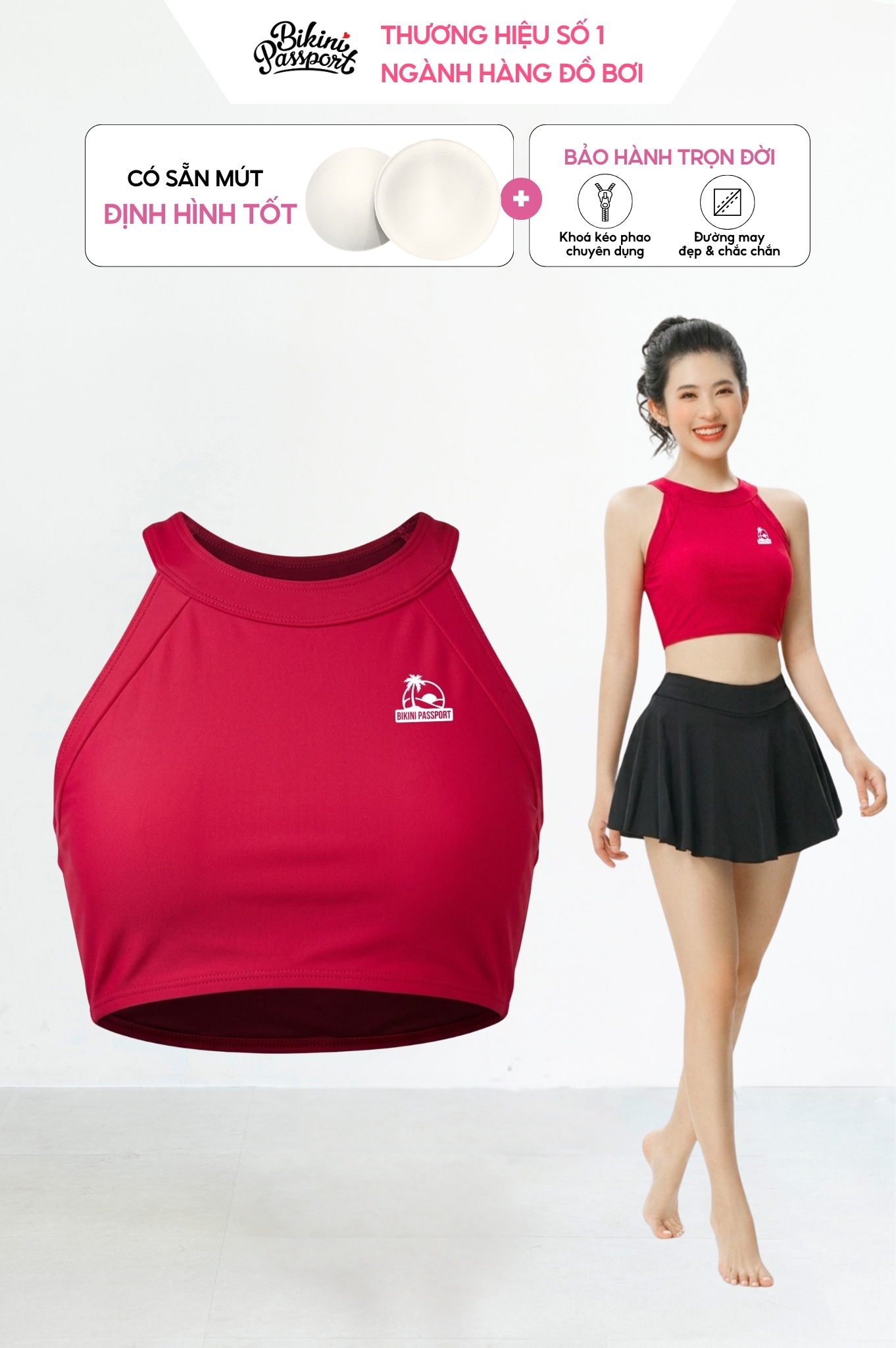 Áo yếm lẻ ba lỗ - Đỏ