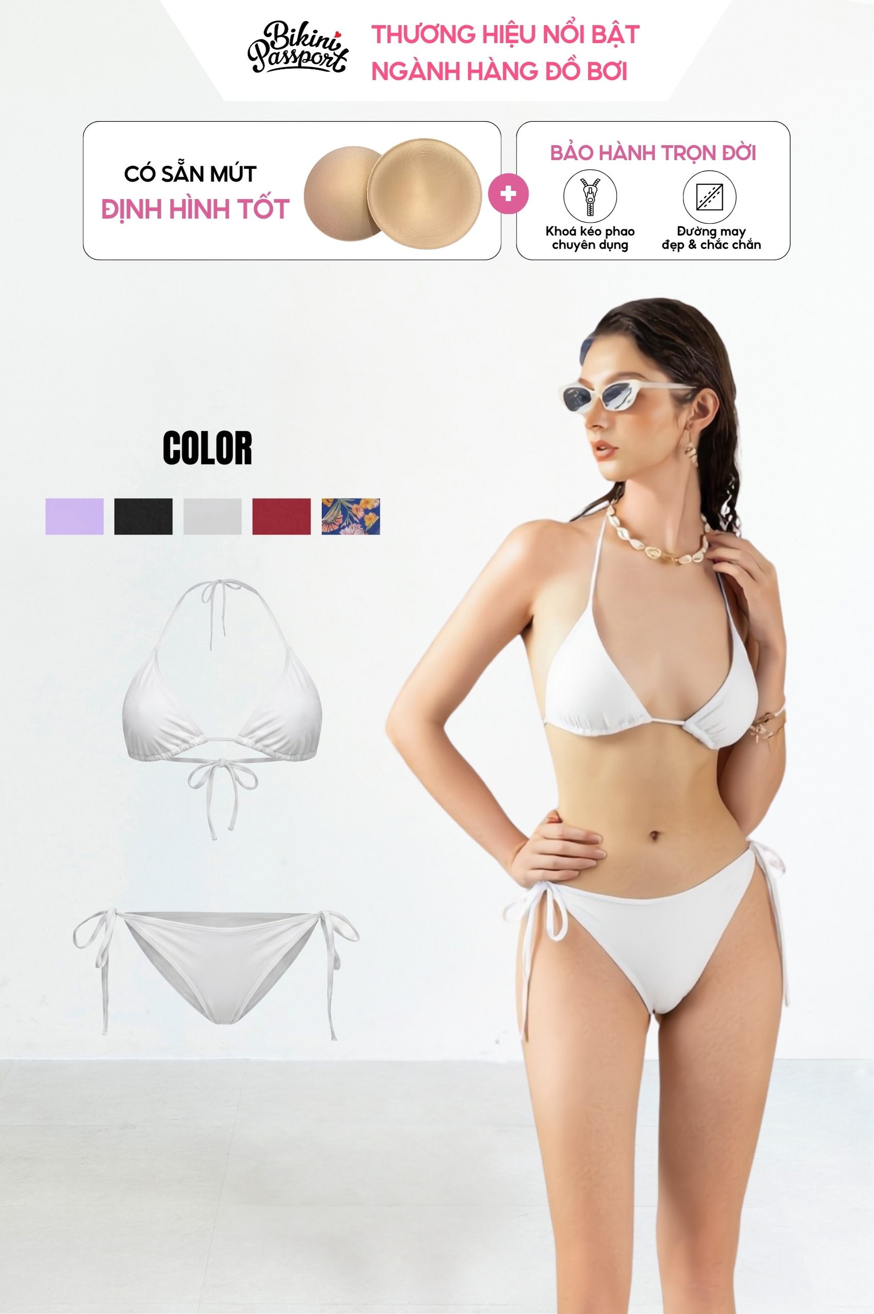 Bikini quần áo tam giác - BSV143_WH