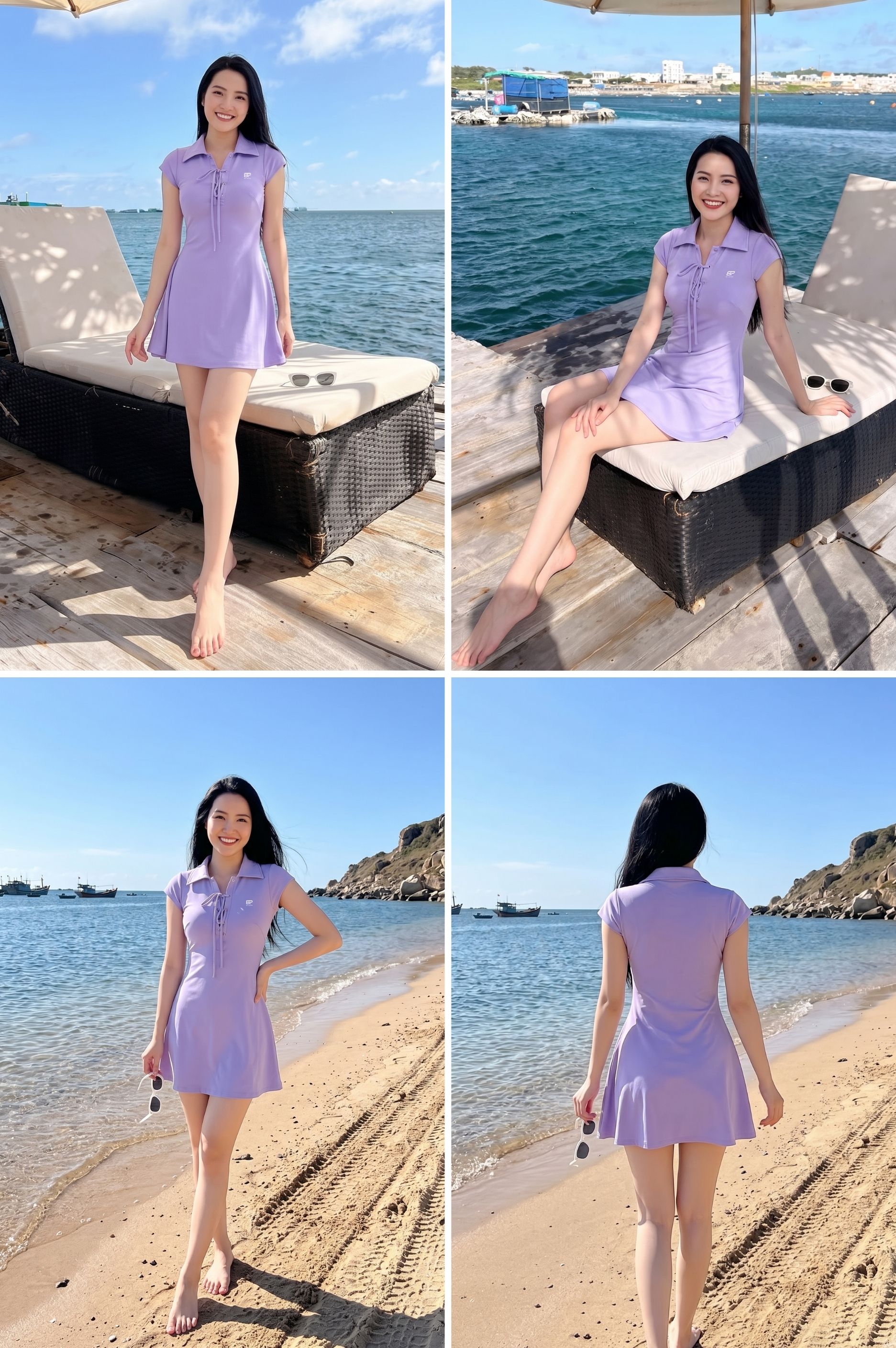 Bộ đồ tập thể thao váy áo tay ngắn - BG126_PP