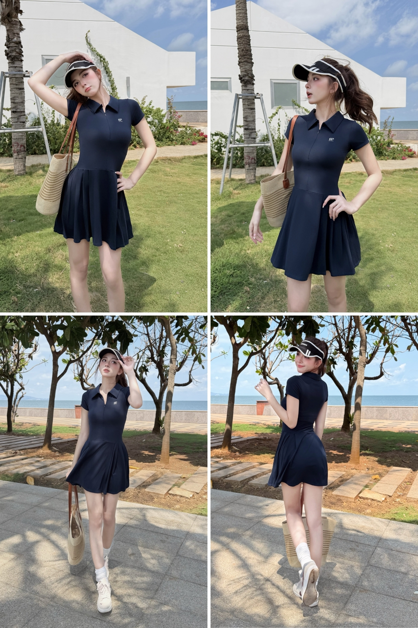Bộ đồ tập thể thao váy áo tay ngắn - BG130_NV