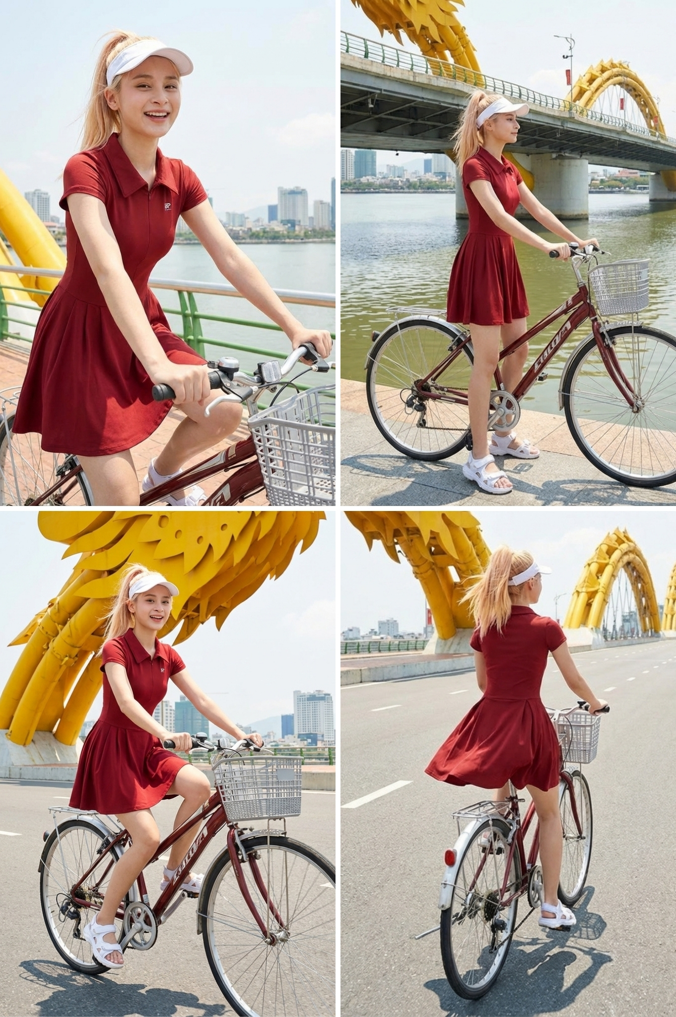 Bộ đồ tập thể thao váy áo tay ngắn - BG130_RD