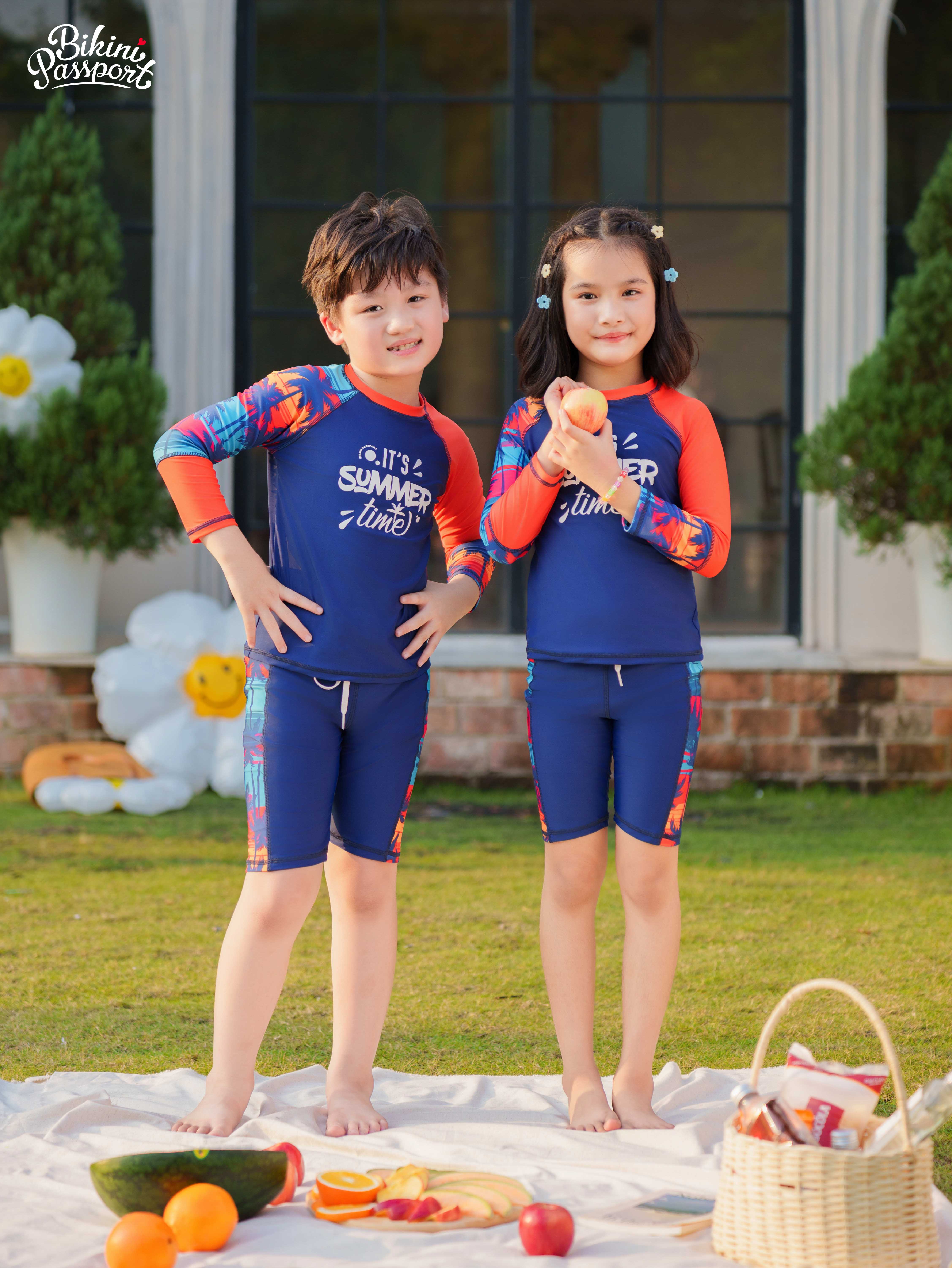 Đồ bơi Unisex cho bé dạng quần lửng, áo có tay - Khác