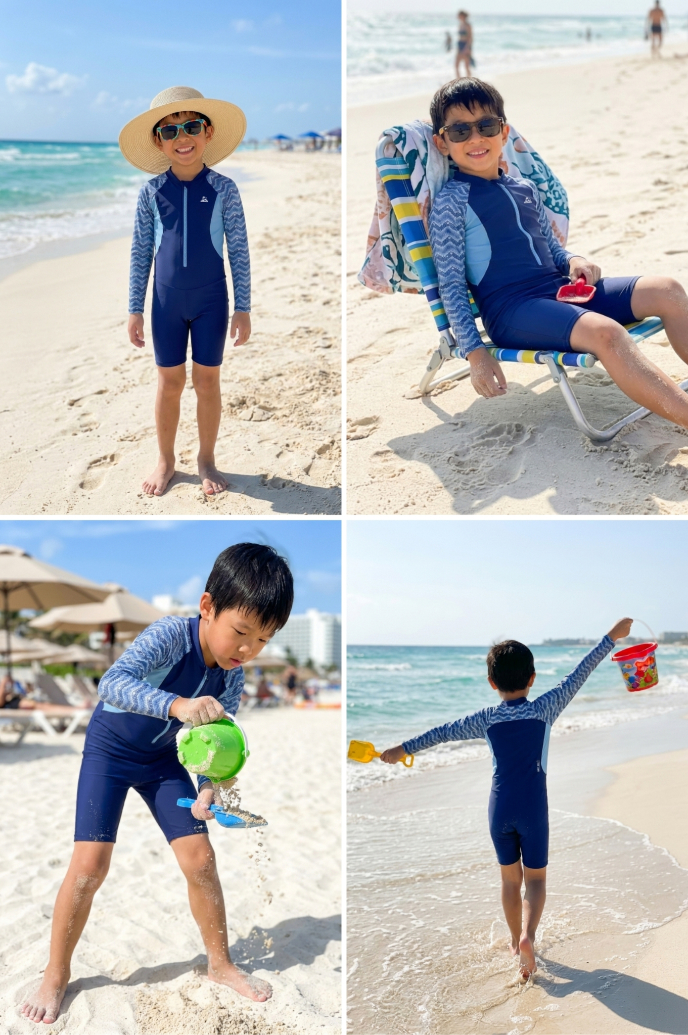 Đồ bơi Unisex cho bé tay dài phối khóa - KD050_TRI