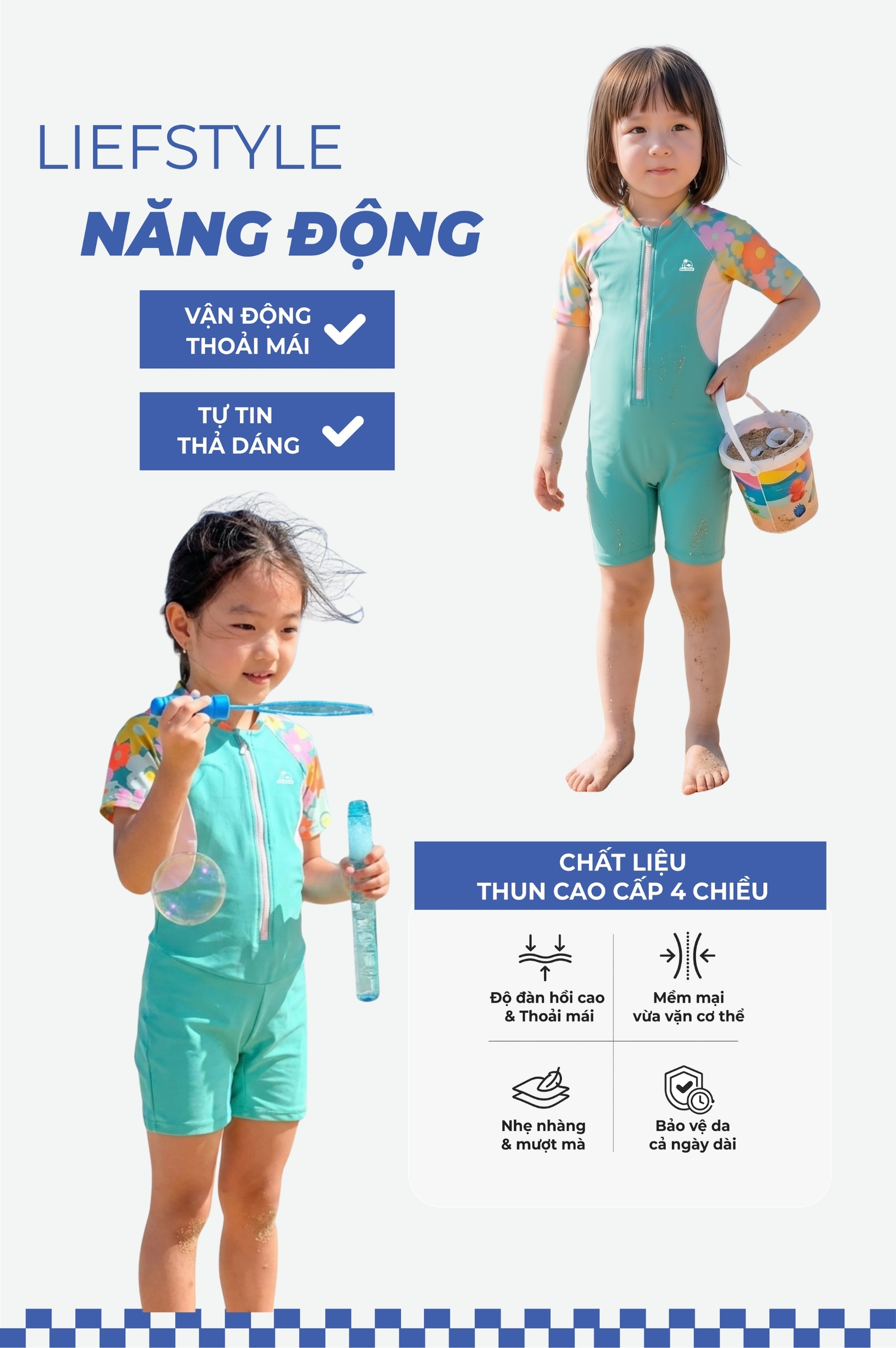 Đồ bơi bé Gái một mảnh tay ngắn - BS051_FLO