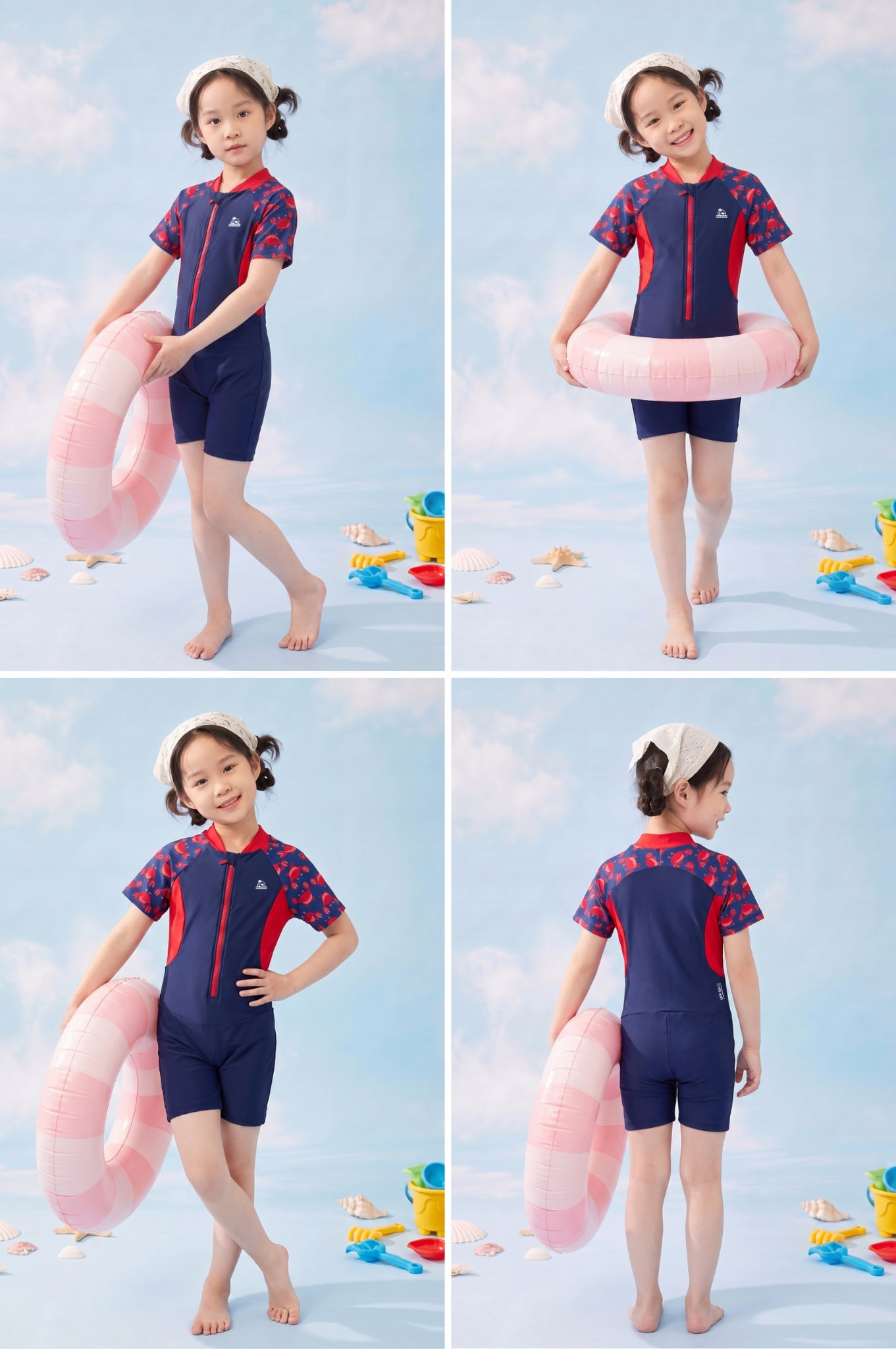 Đồ bơi bé Gái một mảnh tay ngắn - BS051_NV