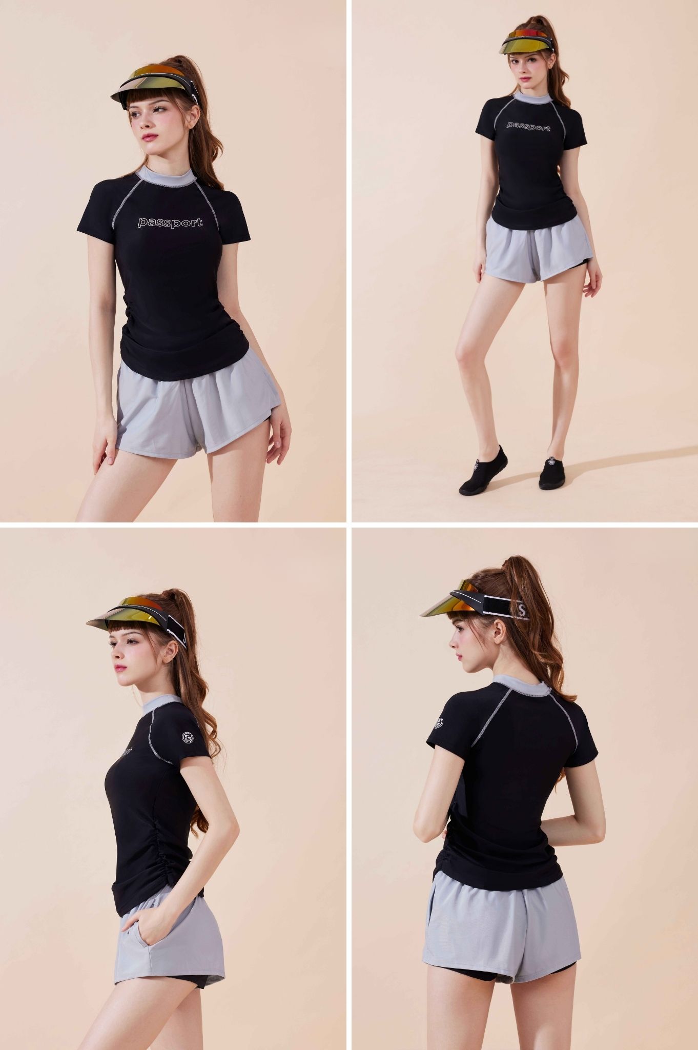 Đồ bơi hai mảnh short ngắn - Đen Xám