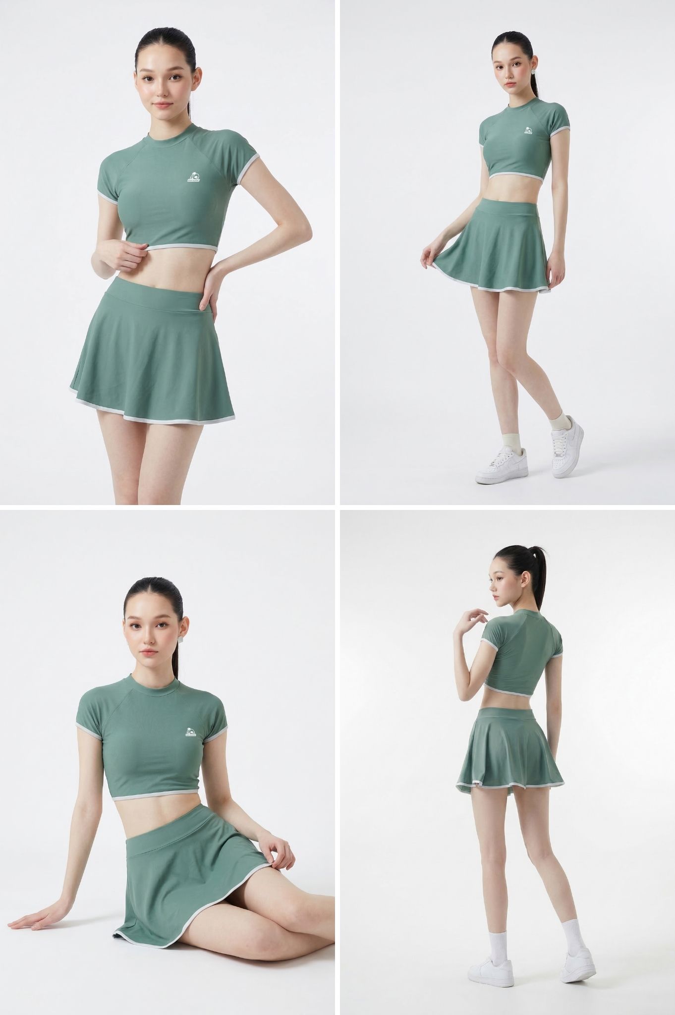 Đồ bơi hai mảnh váy áo tay ngắn - BS1012_MS