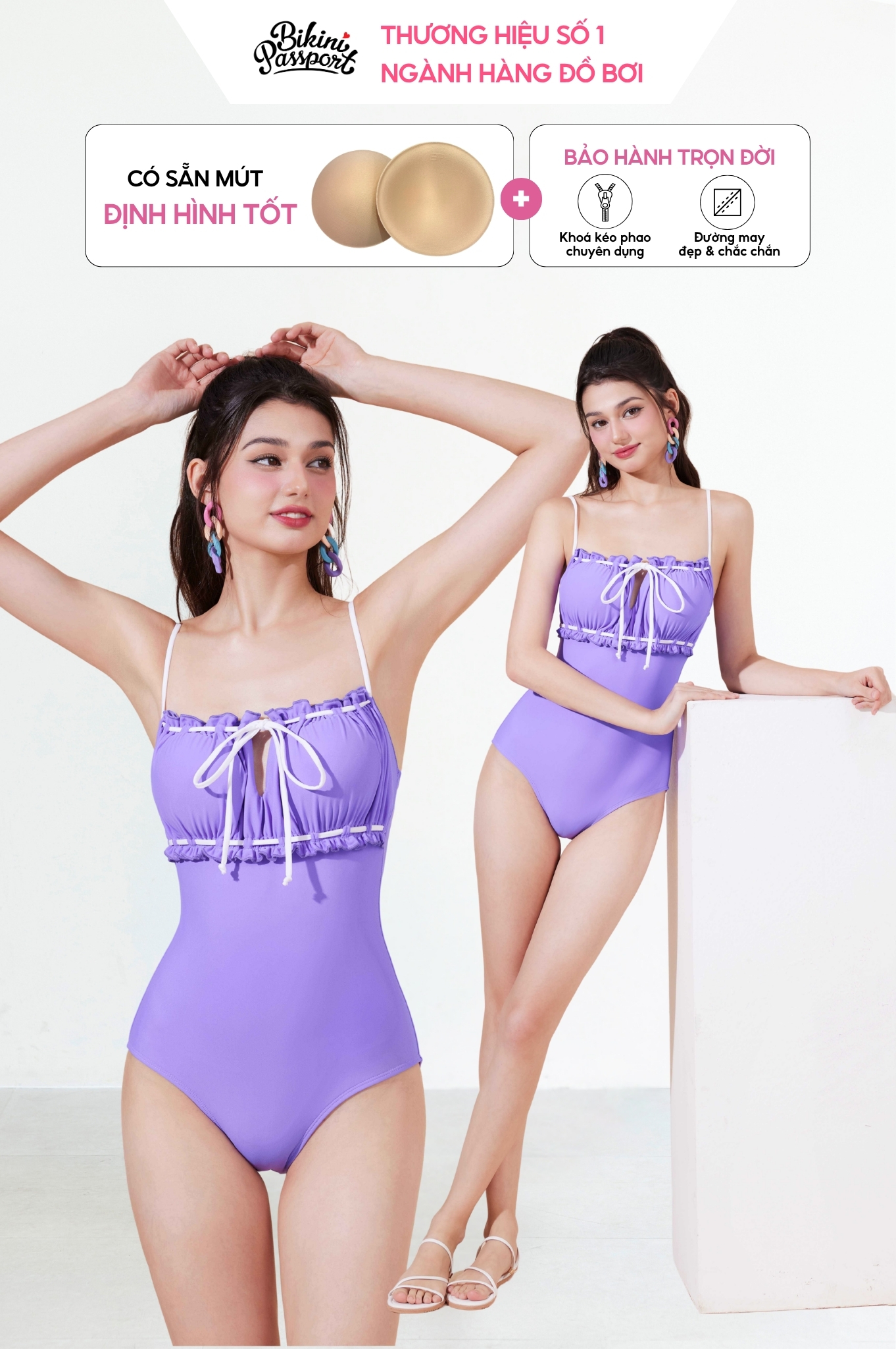 Đồ bơi một mảnh Style - Tím