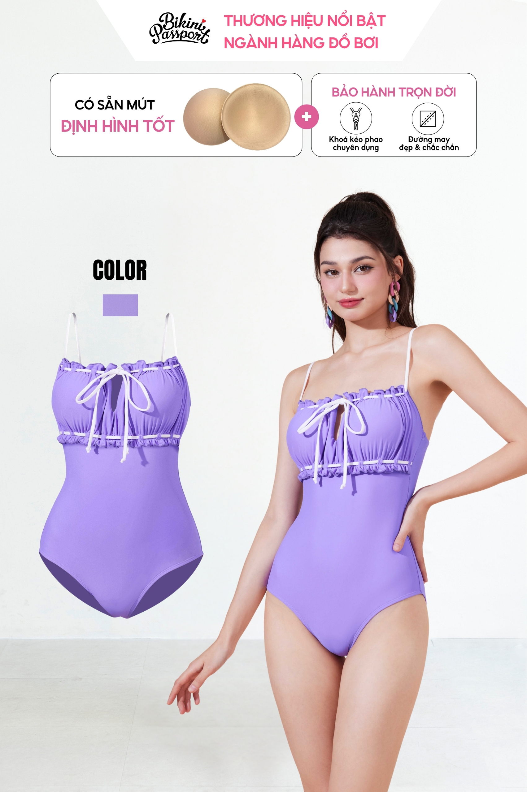 Đồ bơi một mảnh Style - Tím