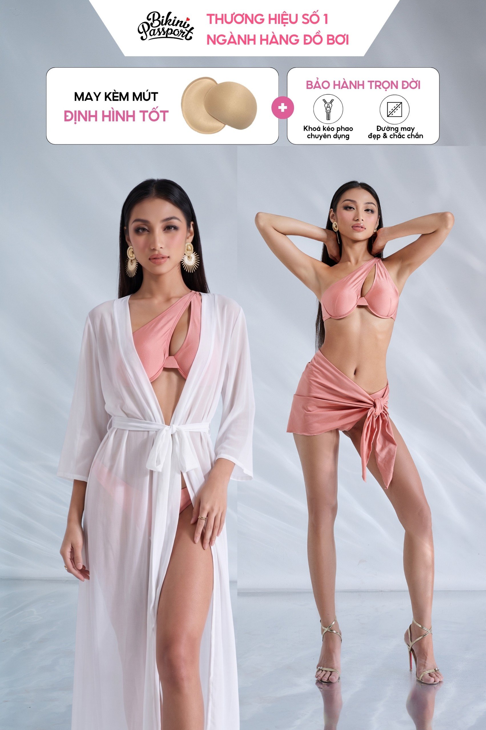 Hai mảnh áo gọng phối váy cover cách điệu - NUDE