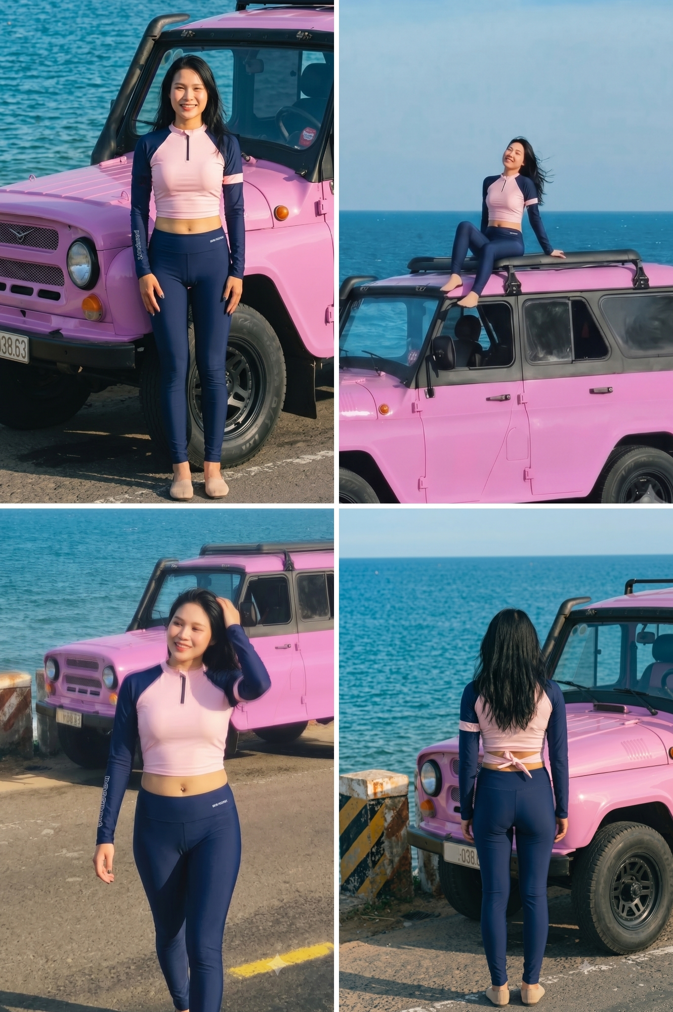 Hai mảnh quần dài, áo croptop có tay - BS571_PK