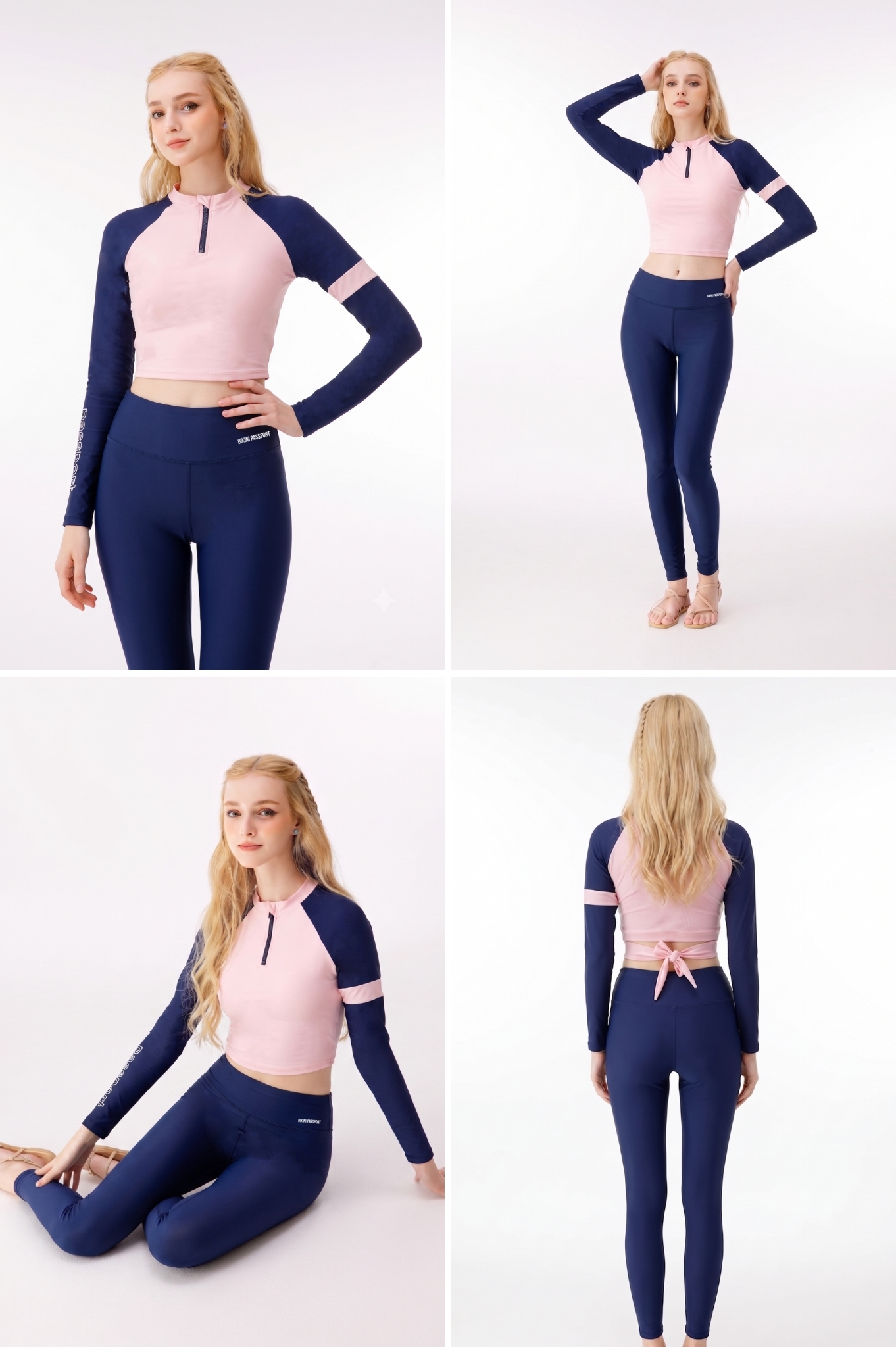 Hai mảnh quần dài, áo croptop có tay - BS571_PK