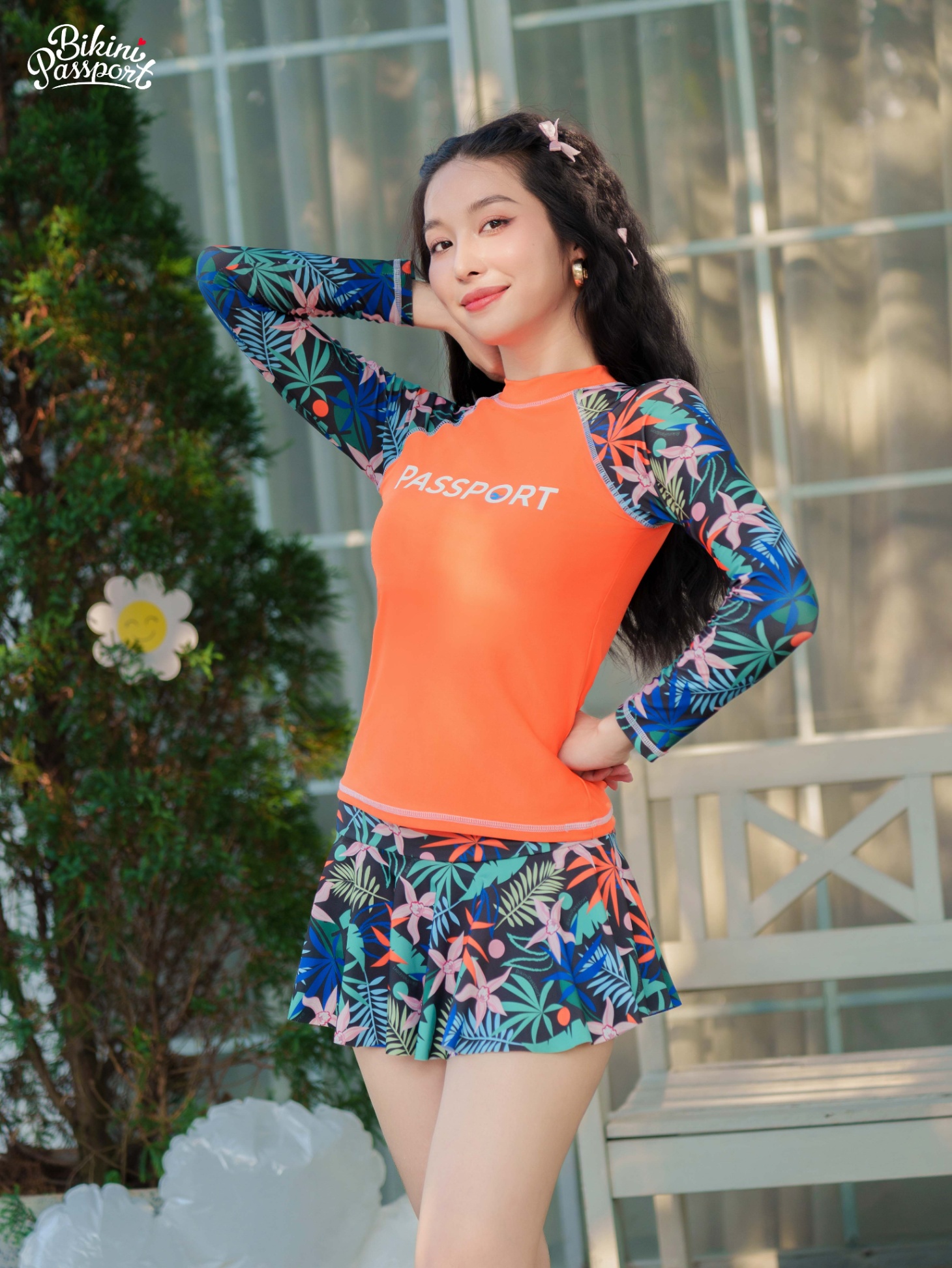 Hai mảnh tay dài, váy - Đen