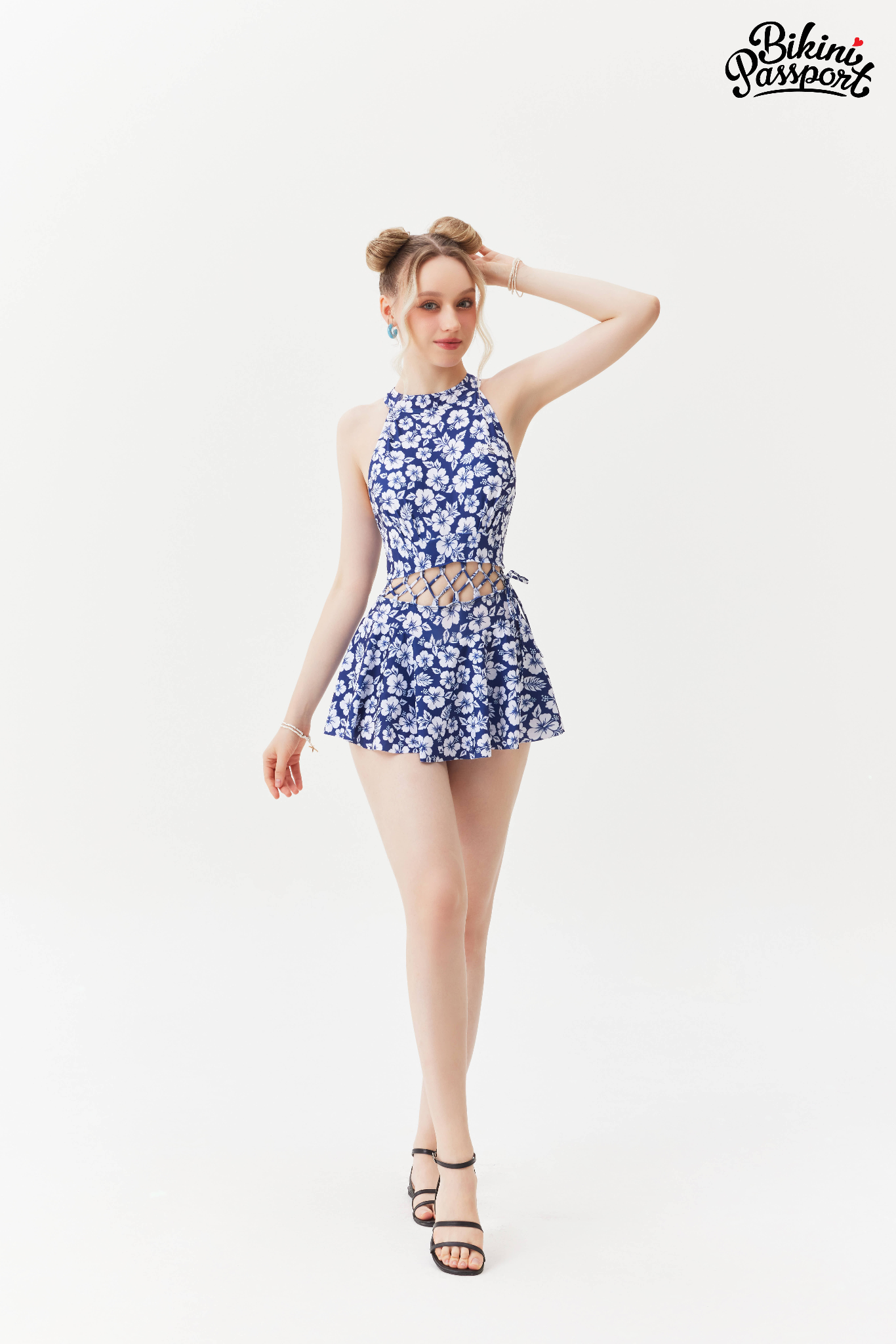 Một mảnh Váy yếm cách điệu - Xanh Navy