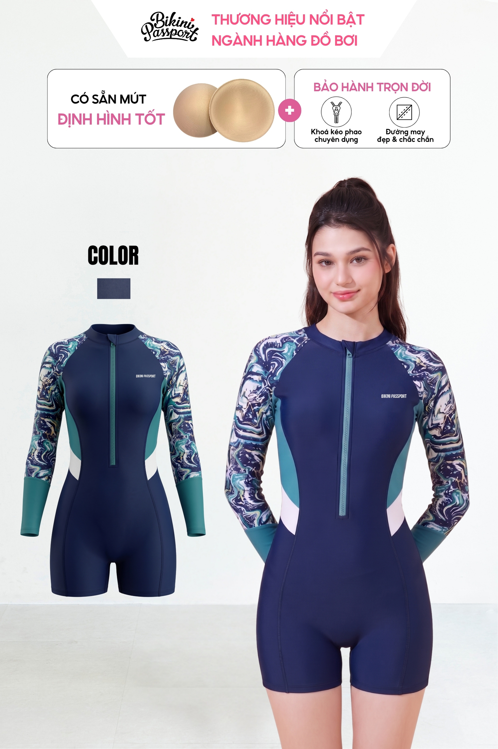 Một mảnh quần short, áo tay dài - BS563_HOT