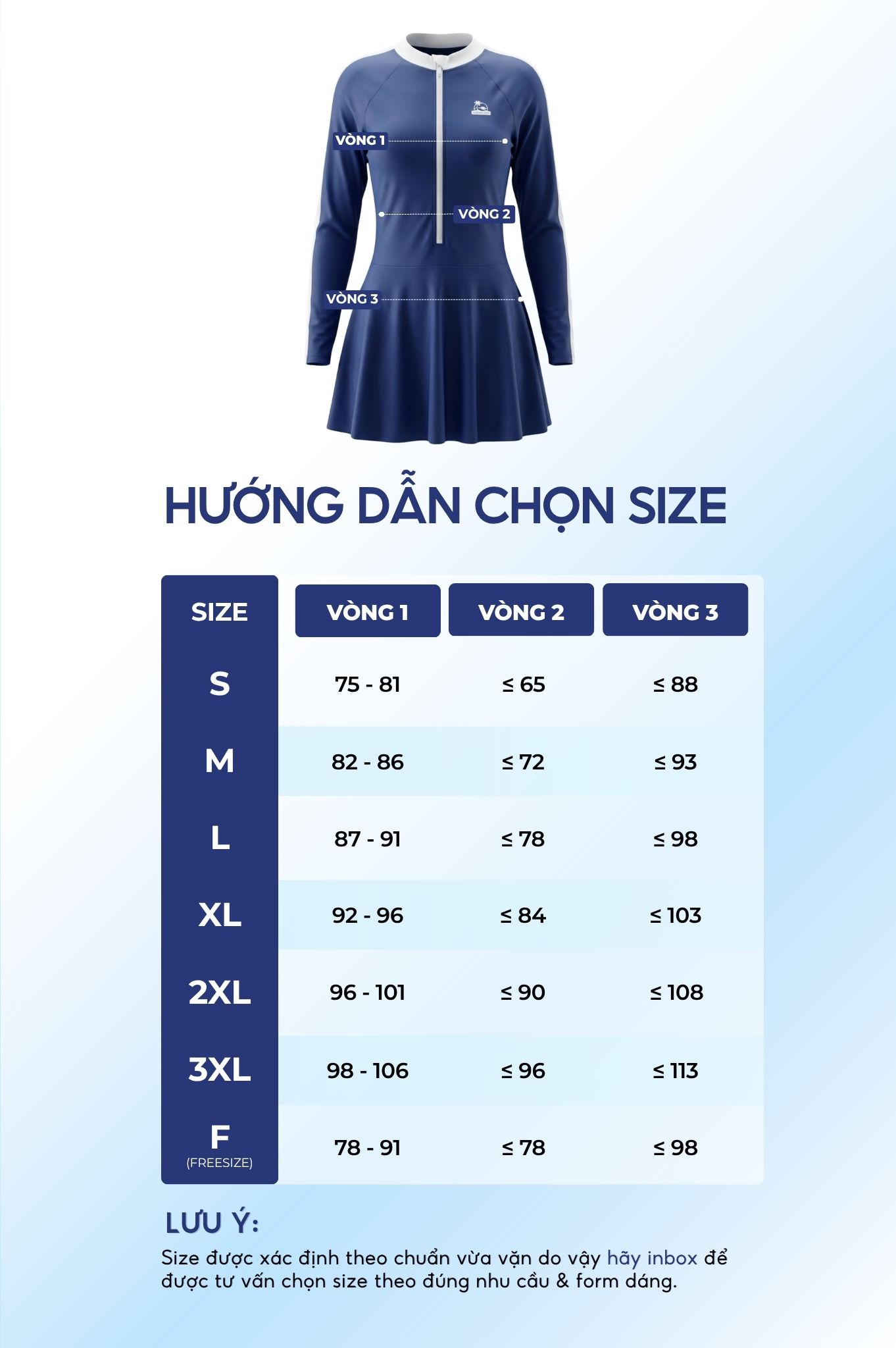 Một mảnh tay dài dạng váy có khóa & logo - Xanh Navy