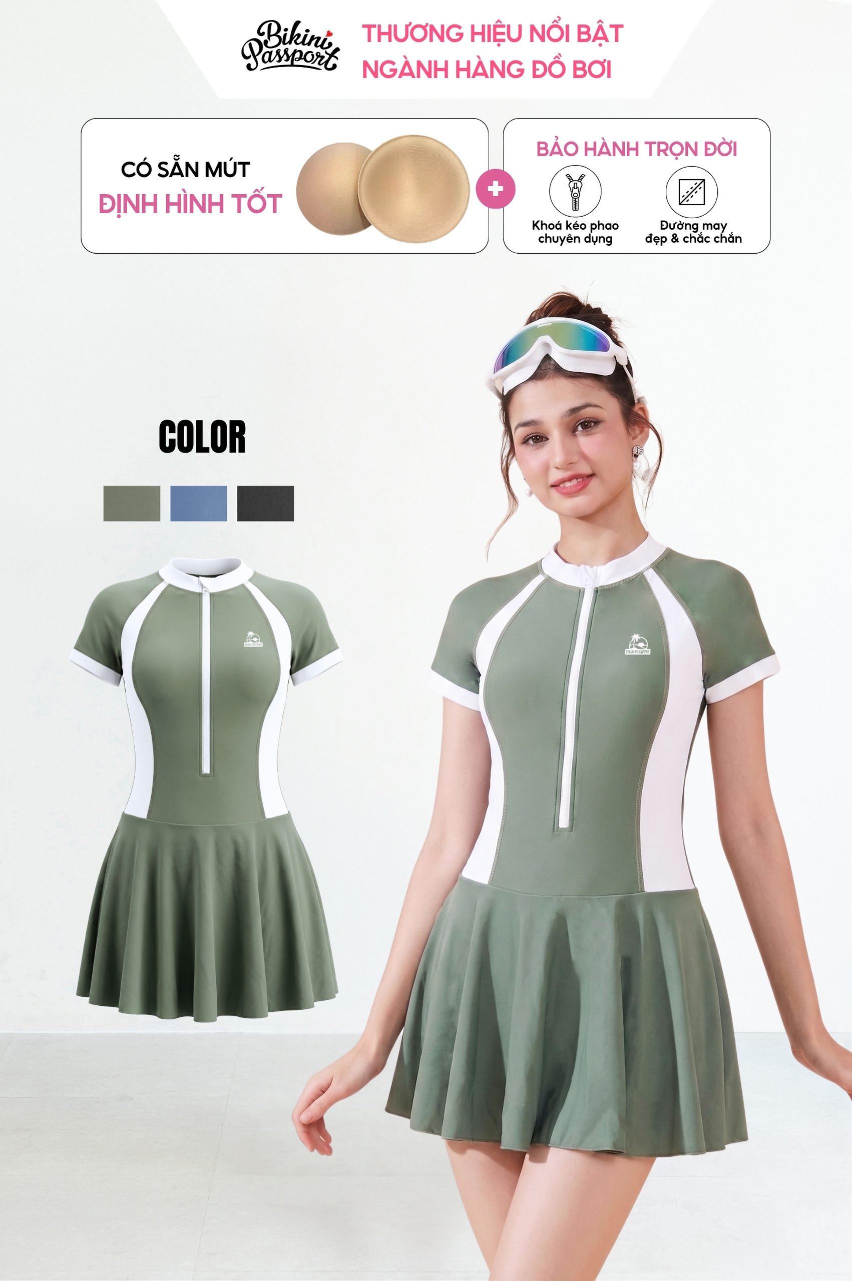Một mảnh váy áo tay ngắn - BS545_MS