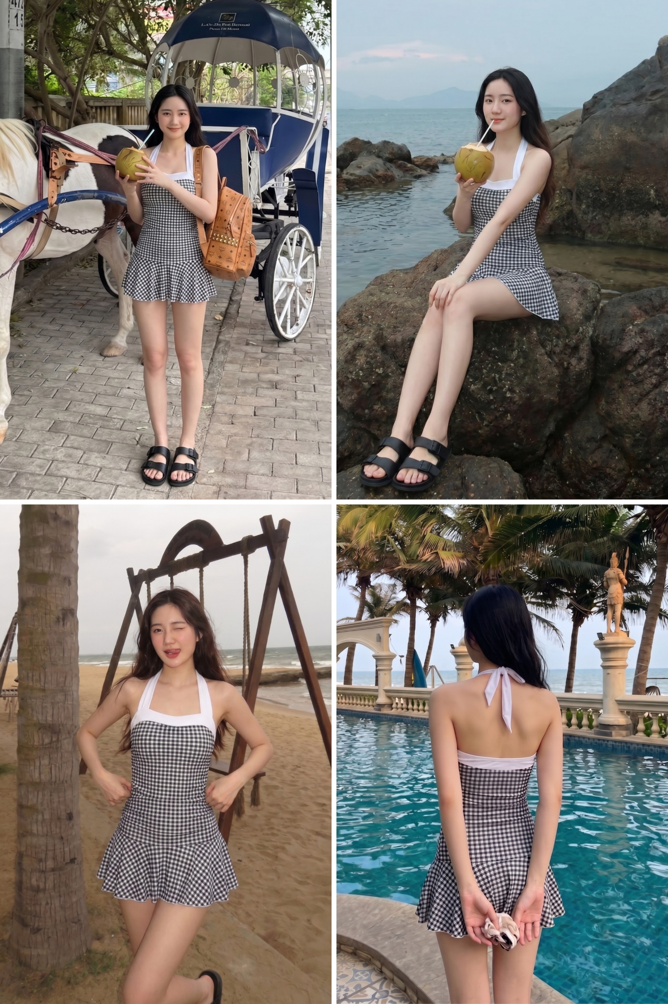 Một mảnh váy bèo ngắn, kiểu ngang - BS282_CAR