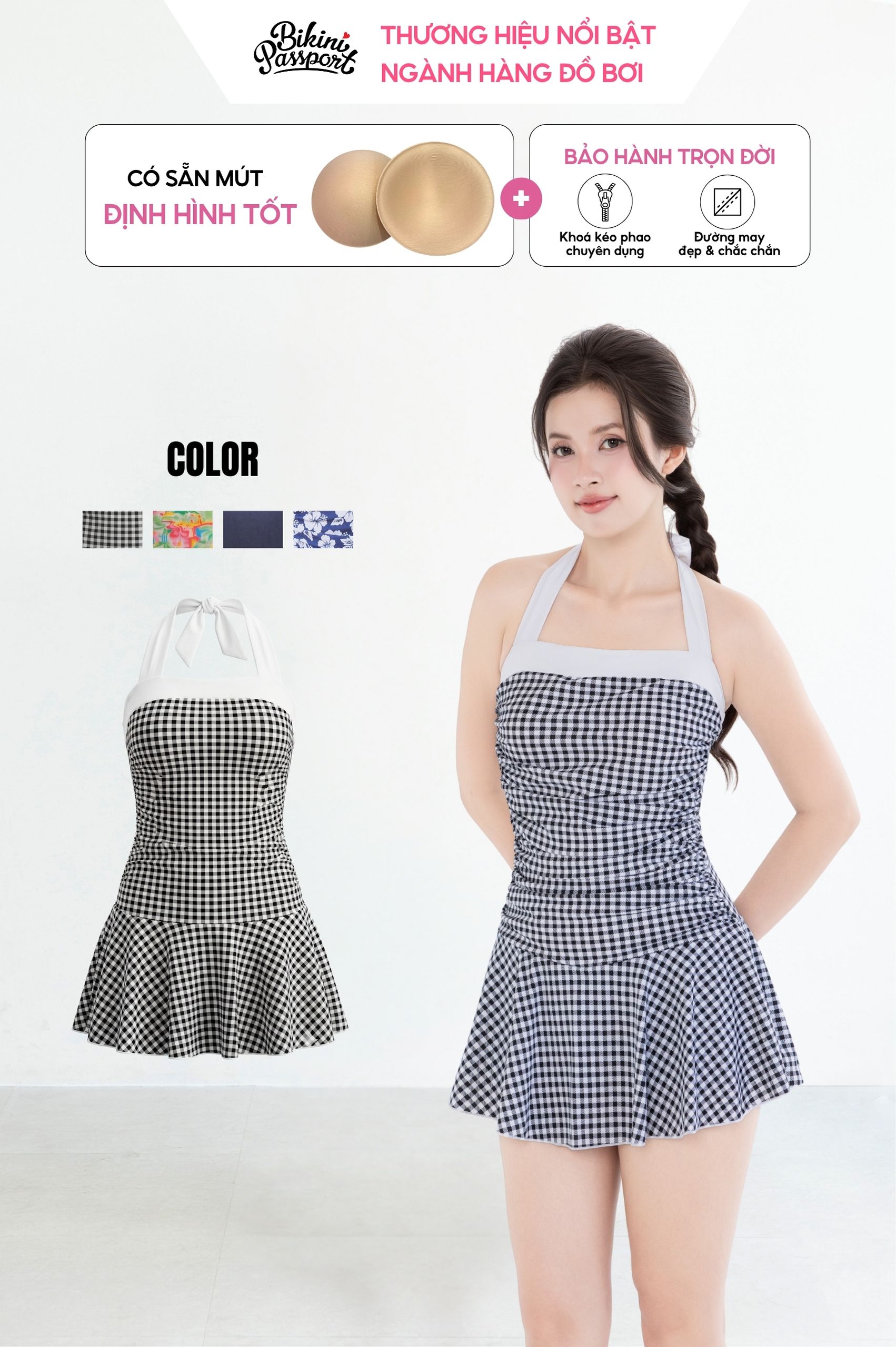 Một mảnh váy bèo ngắn, kiểu ngang - BS282_CAR