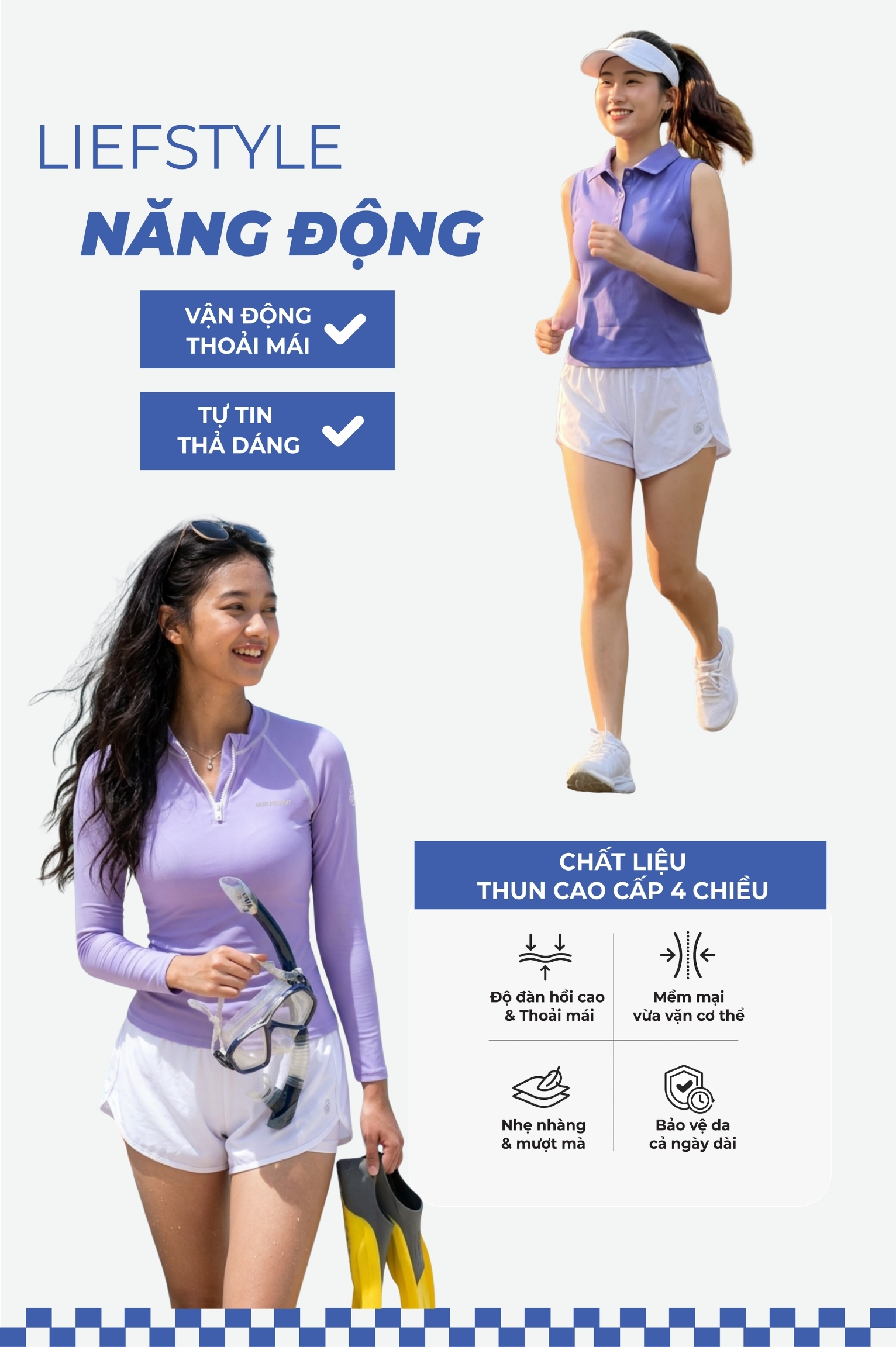Quần bơi 2 lớp - BS543_WH