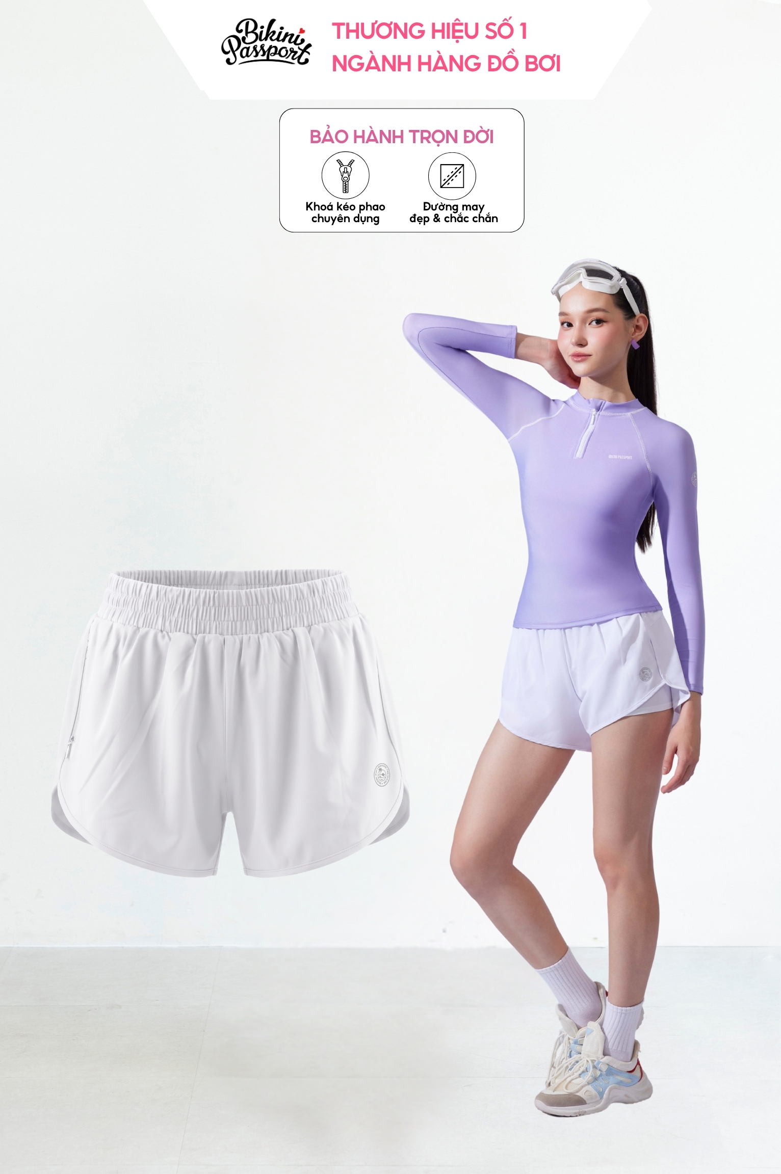 Quần bơi 2 lớp - BS543_WH