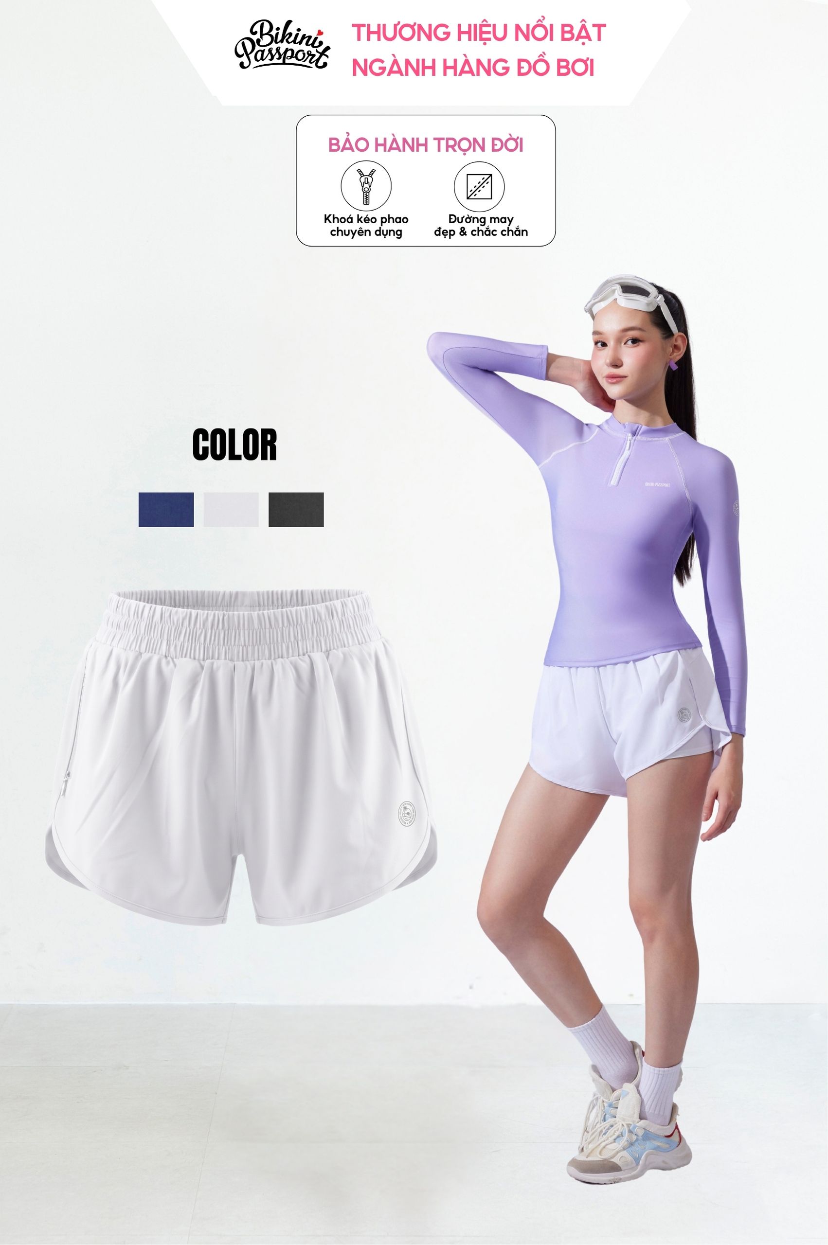 Quần bơi 2 lớp - BS543_WH