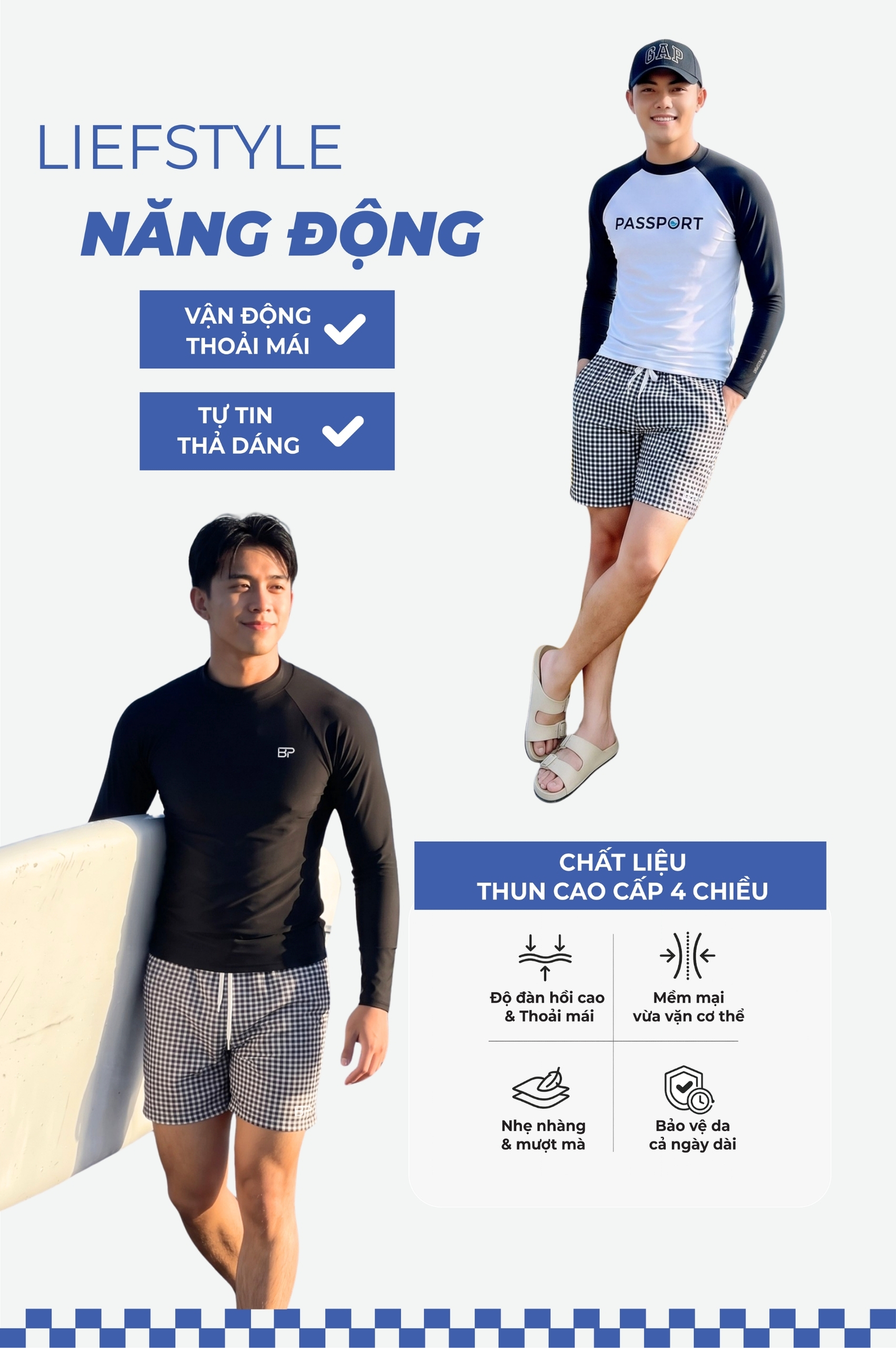 Quần bơi Nam ống rộng - BS679_CAR