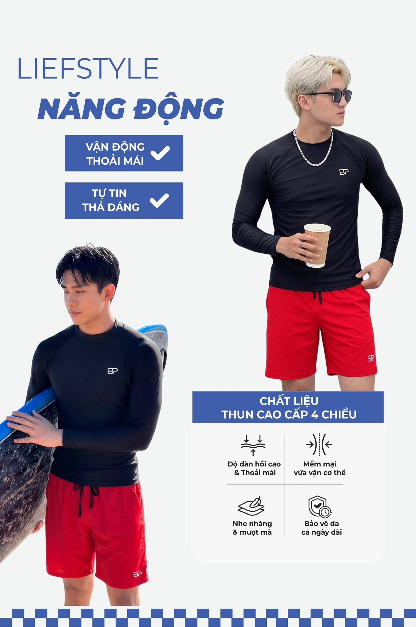 Quần bơi Nam ống rộng - BS679_RD