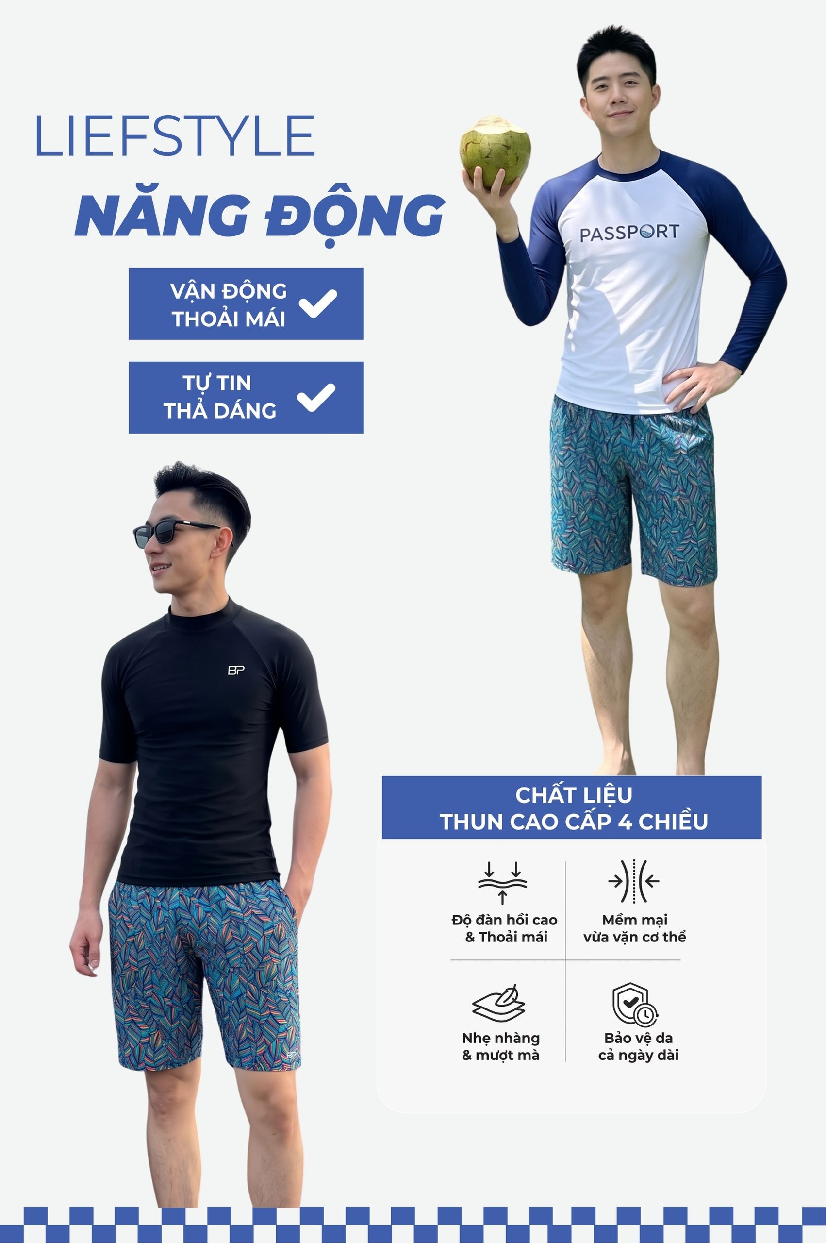 Quần bơi Nam ống rộng - BS679_X