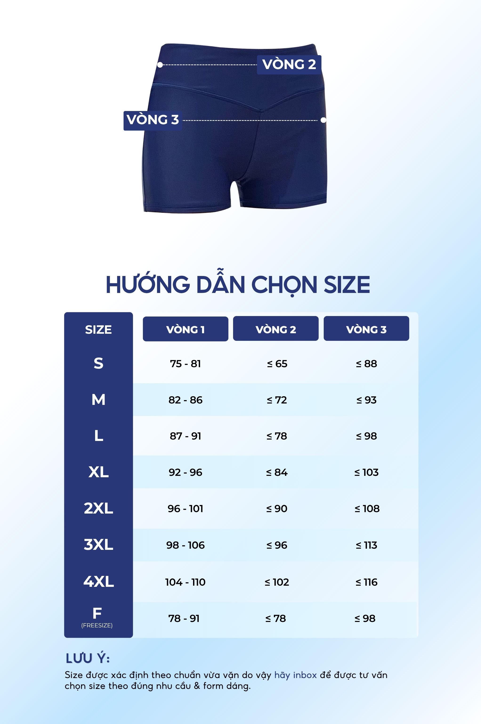 Quần bơi lẻ cạp cao & kín đáo - Xanh Navy