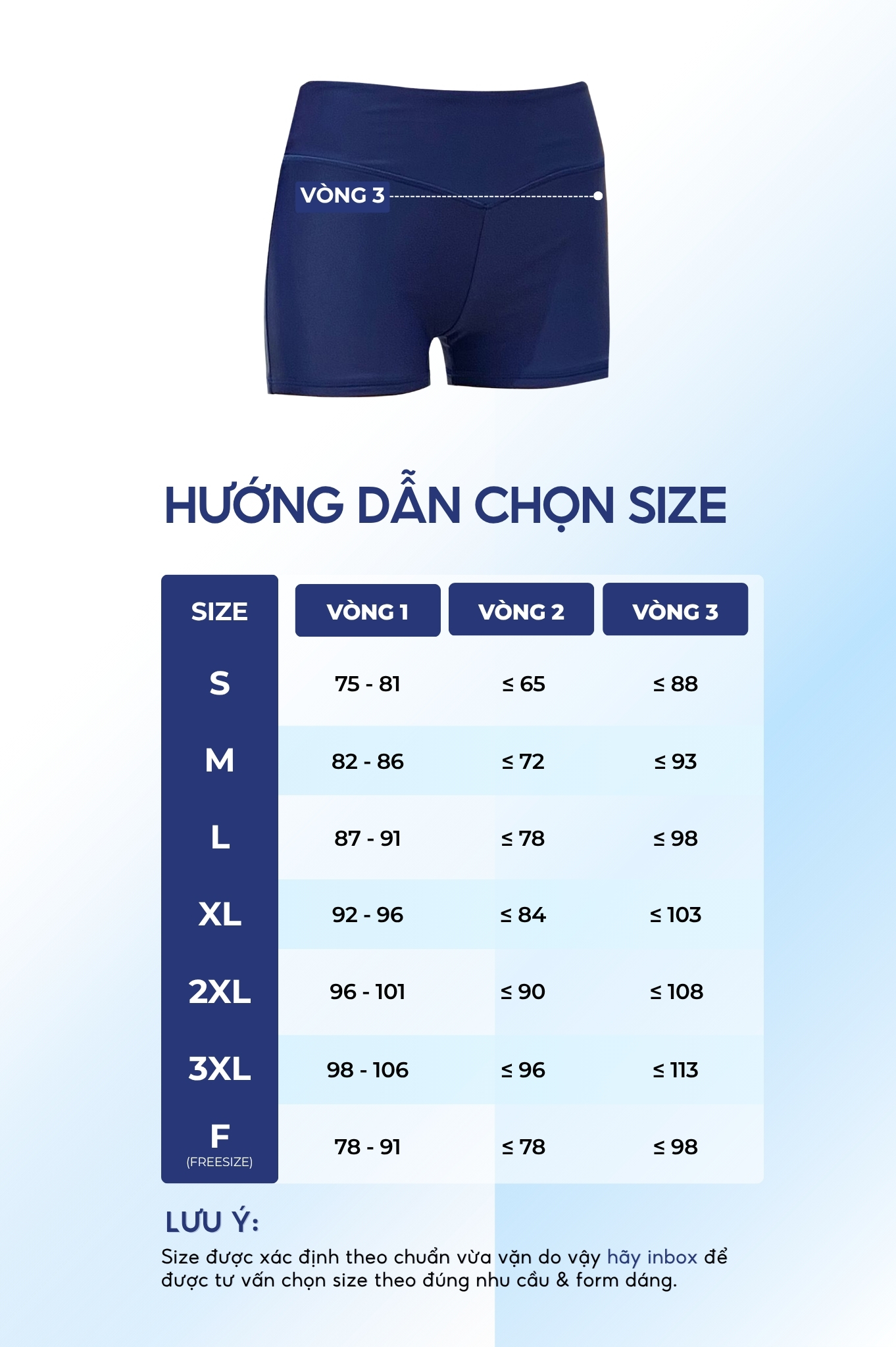 Quần bơi lẻ cạp cao & kín đáo - Xanh Navy