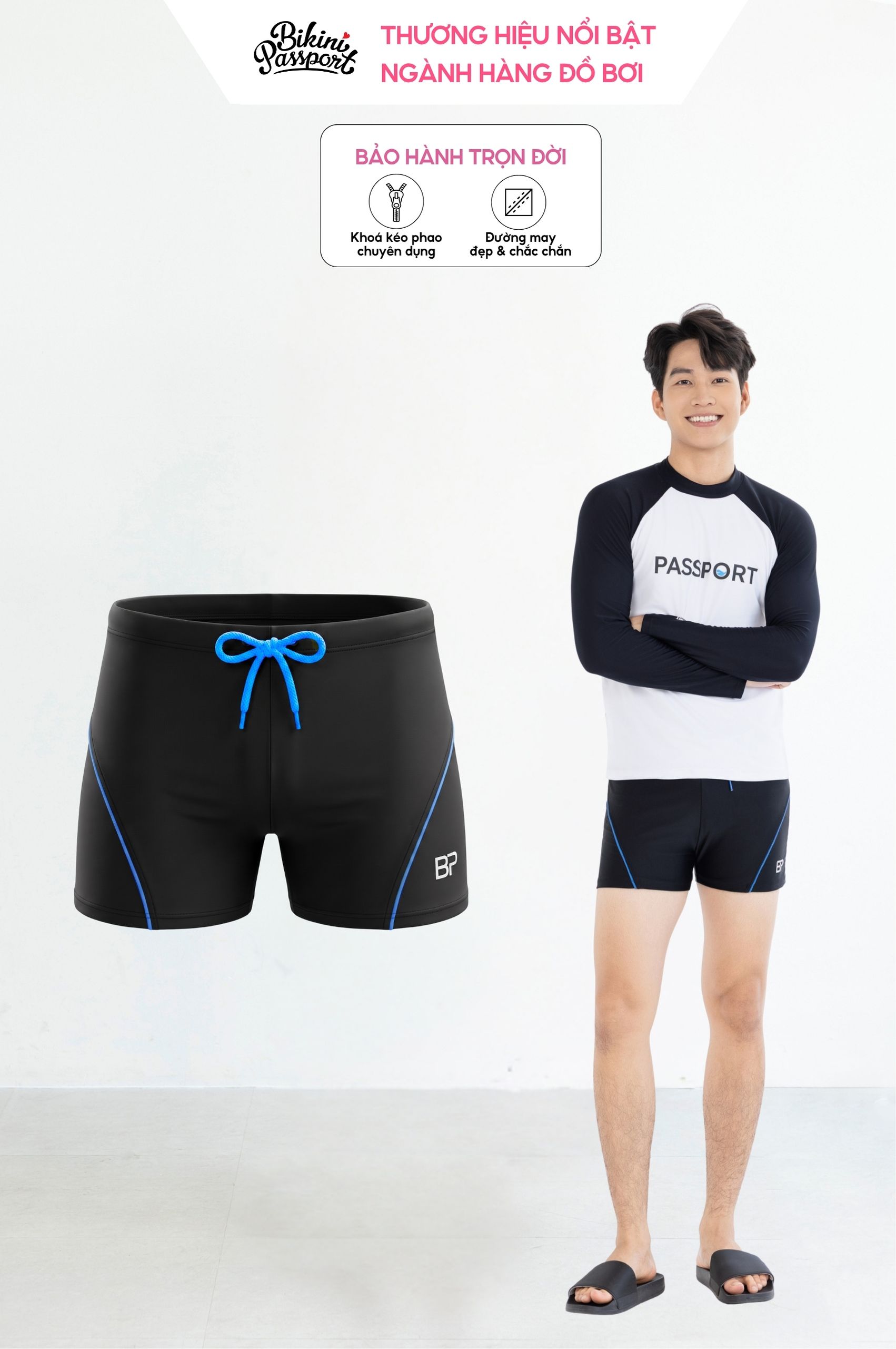 Quần bơi nam boxer - BSV007_BL