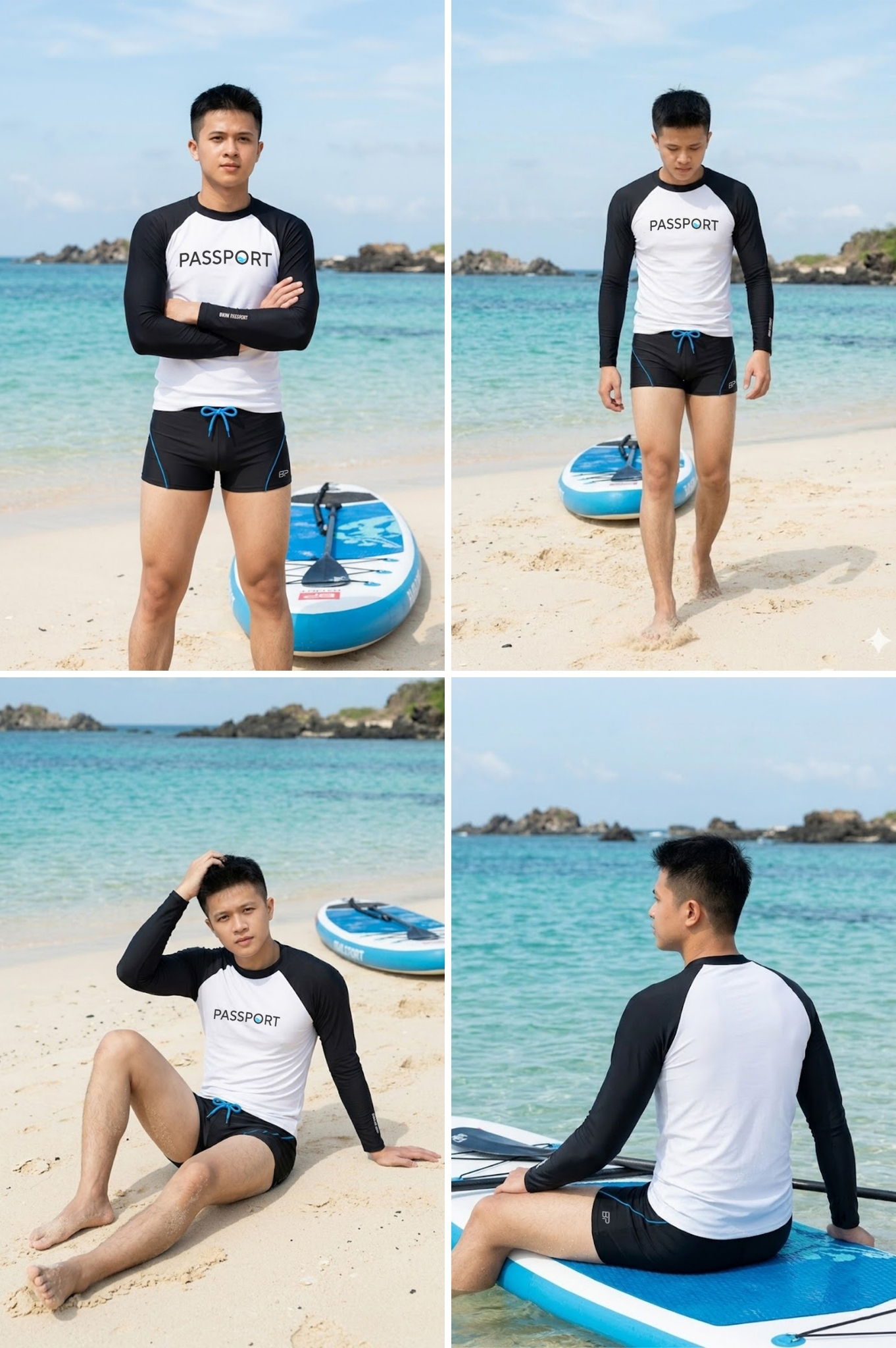 Quần bơi nam boxer - BSV007_BL