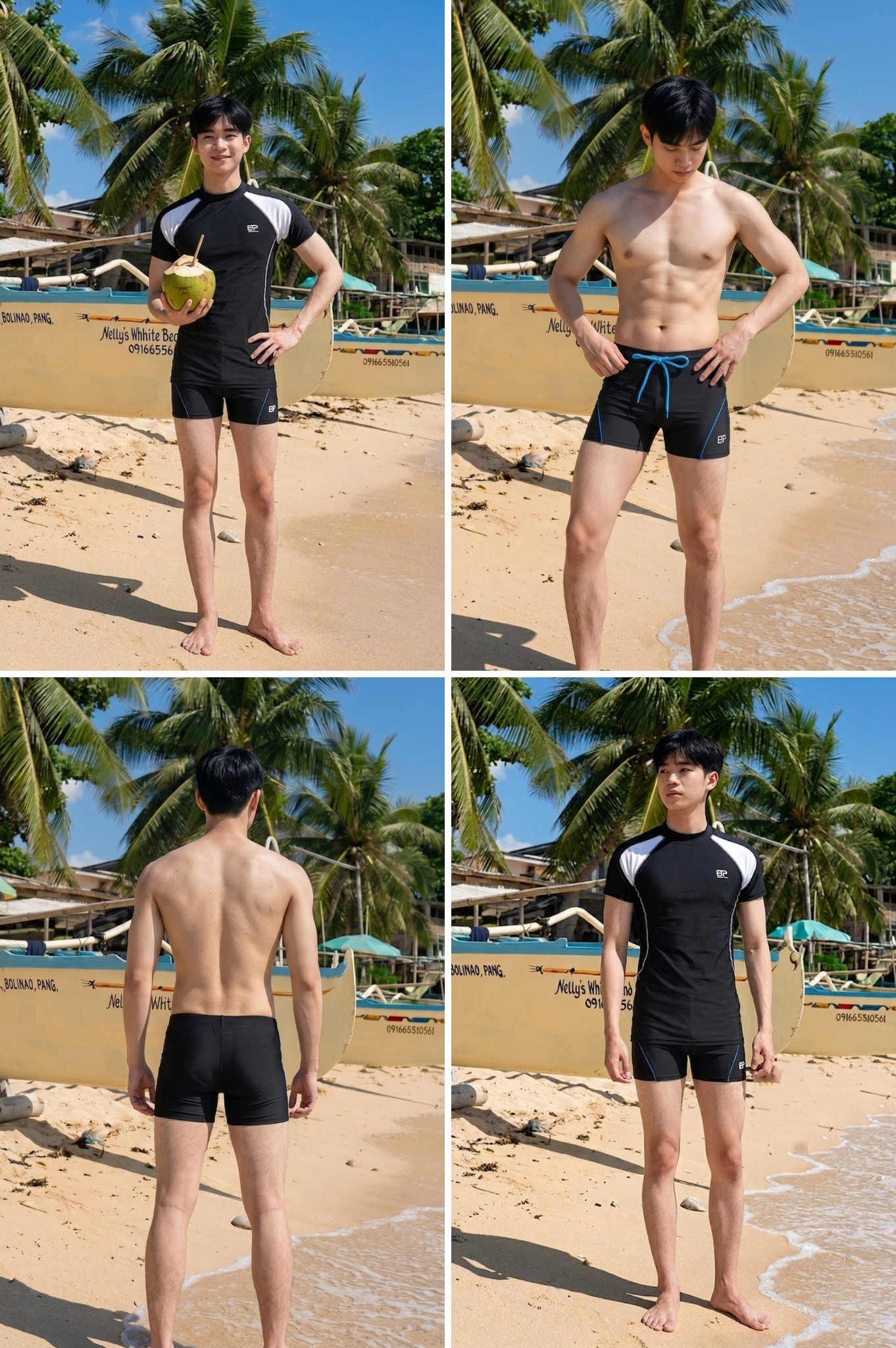 Quần bơi nam boxer - BSV007_BL