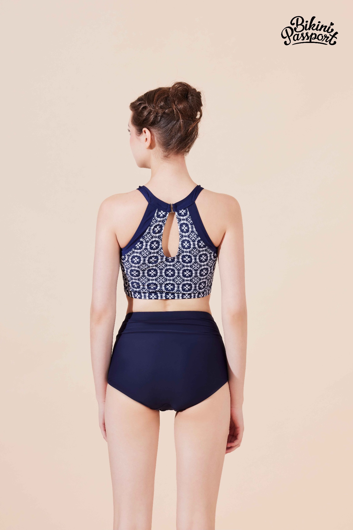 Quần bơi nữ xếp ly che bụng - Xanh navy