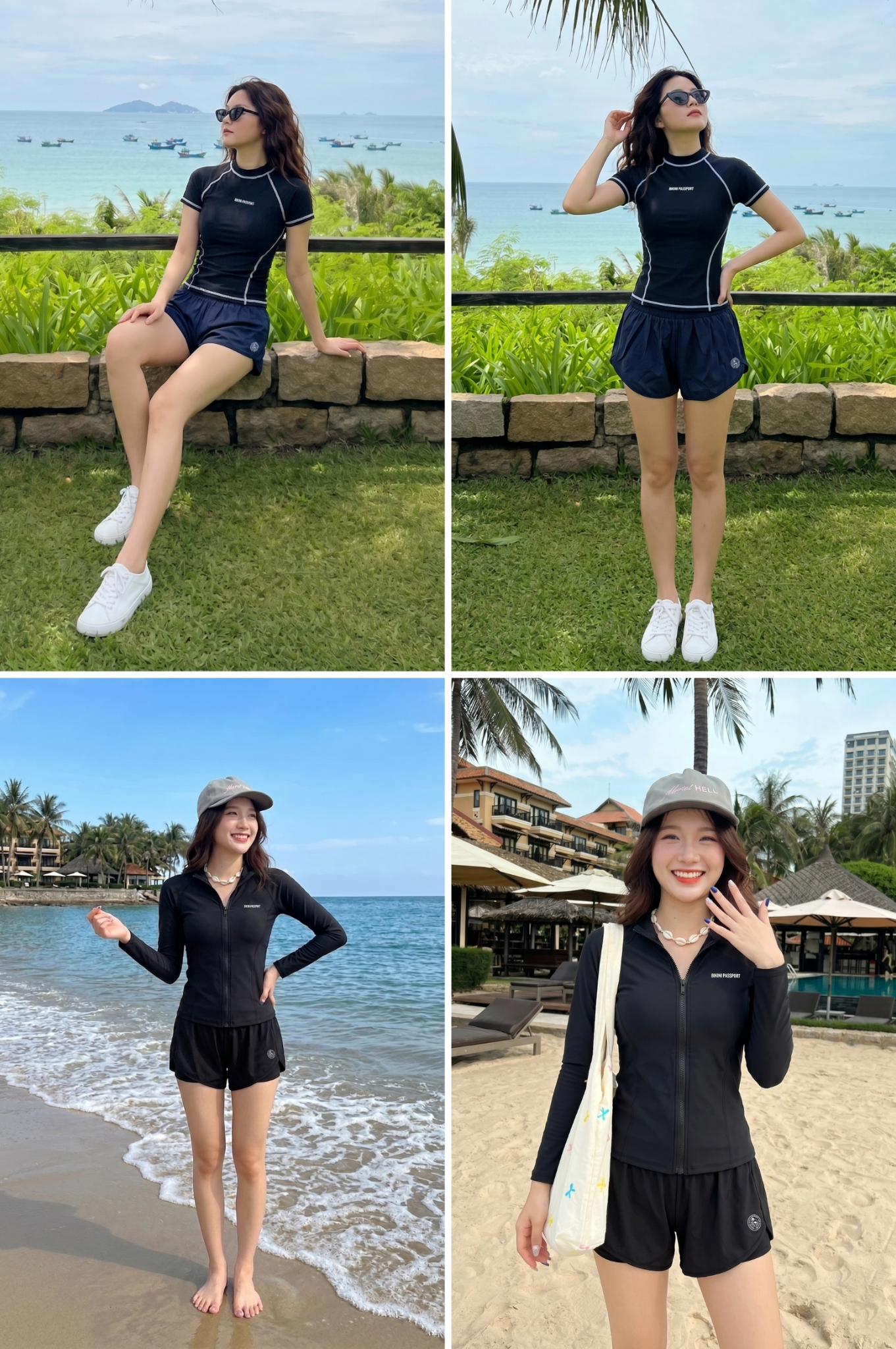 Quần bơi short 2 lớp DTF - Đen