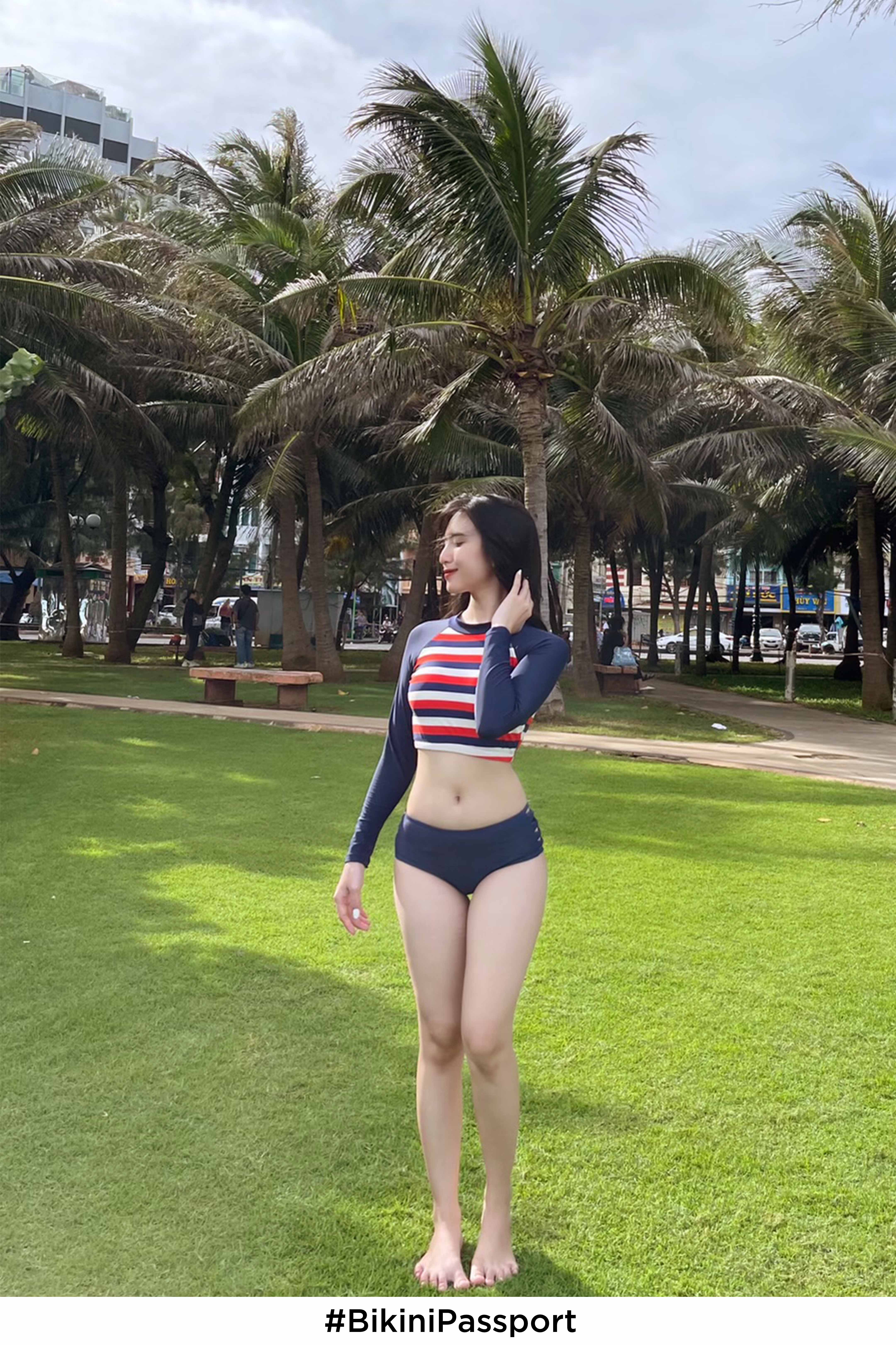 Quần lưng thấp đan dây Basic - Xanh Navy