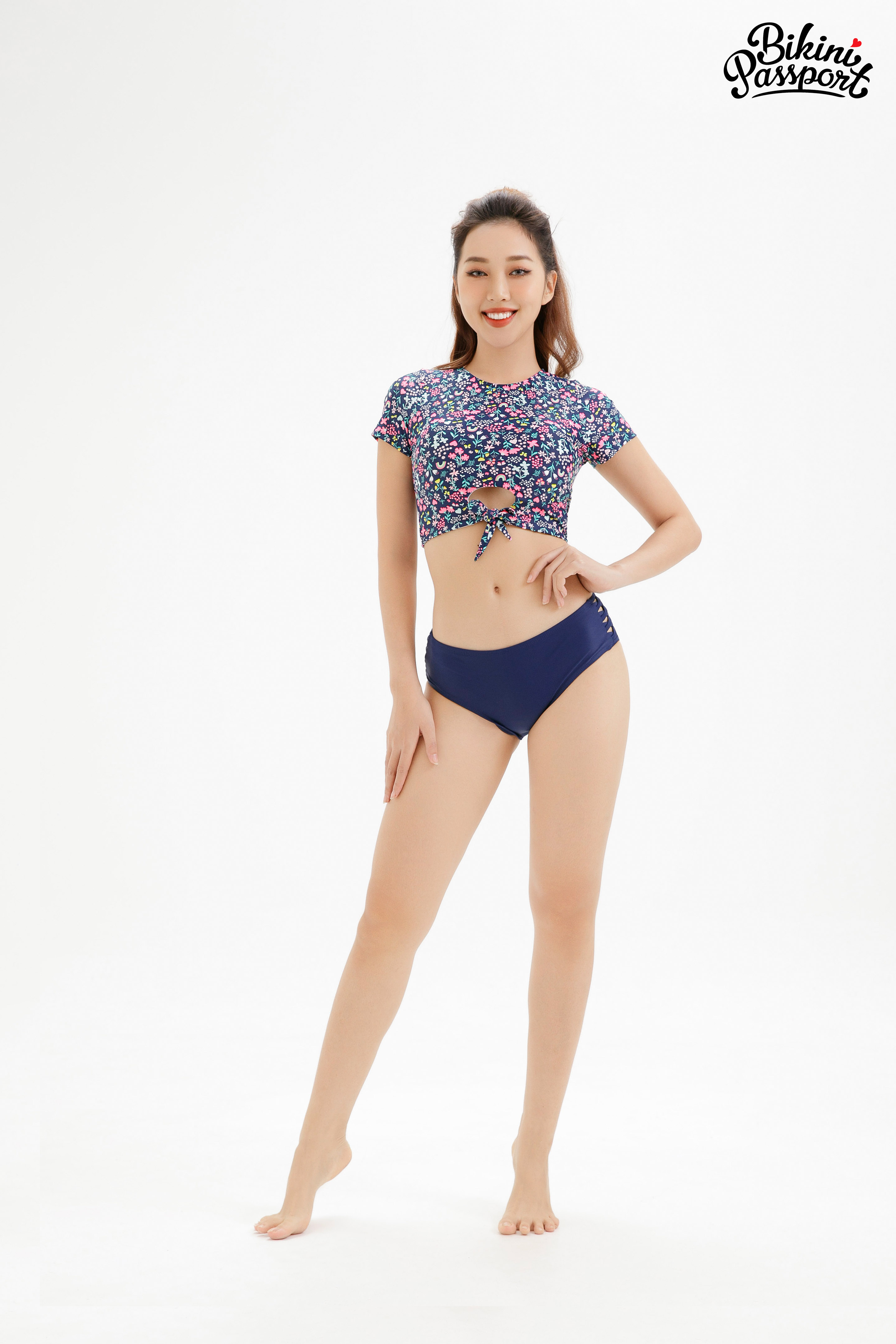 Quần lưng thấp đan dây Basic - Xanh Navy