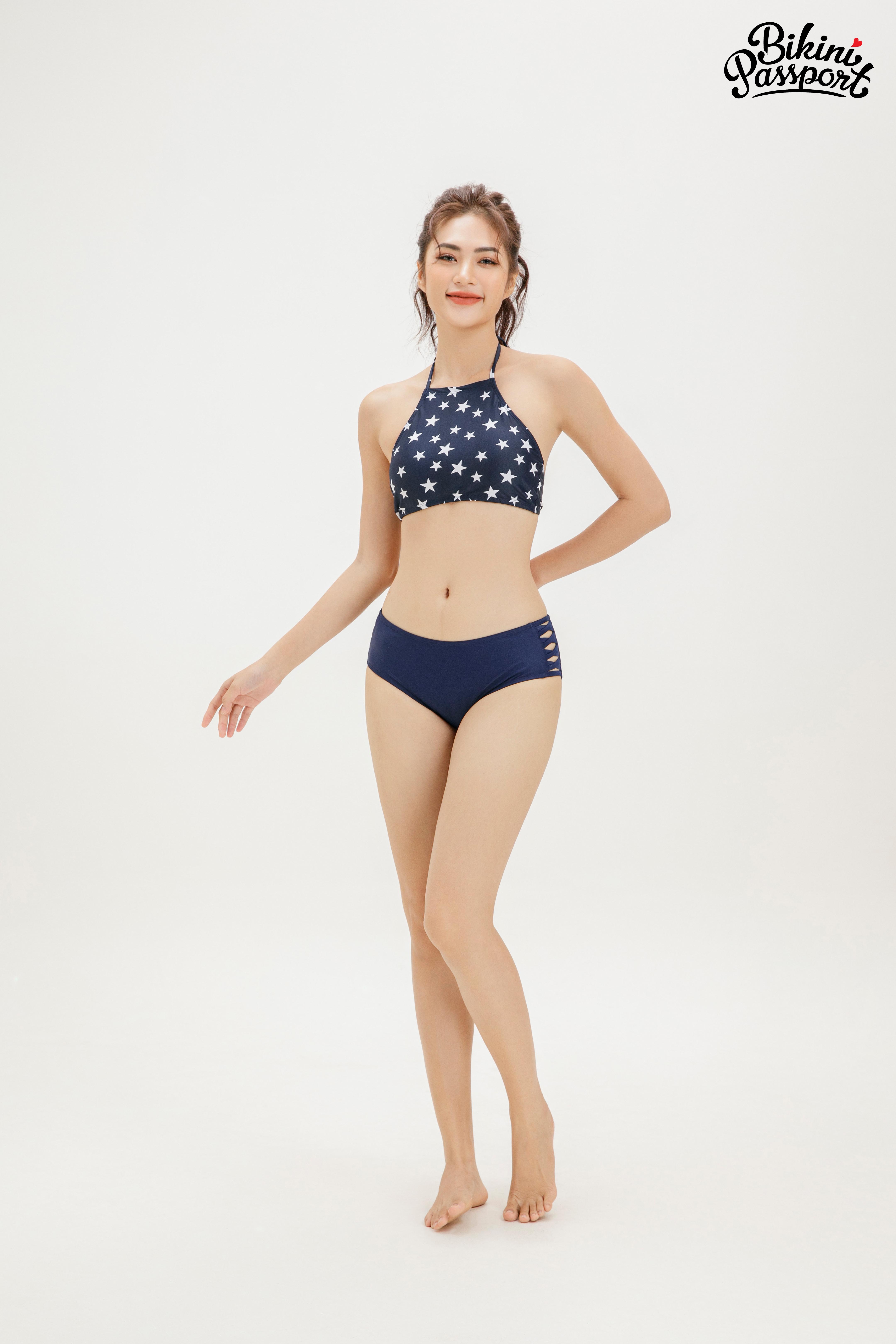 Quần lưng thấp đan dây Basic - Xanh Navy